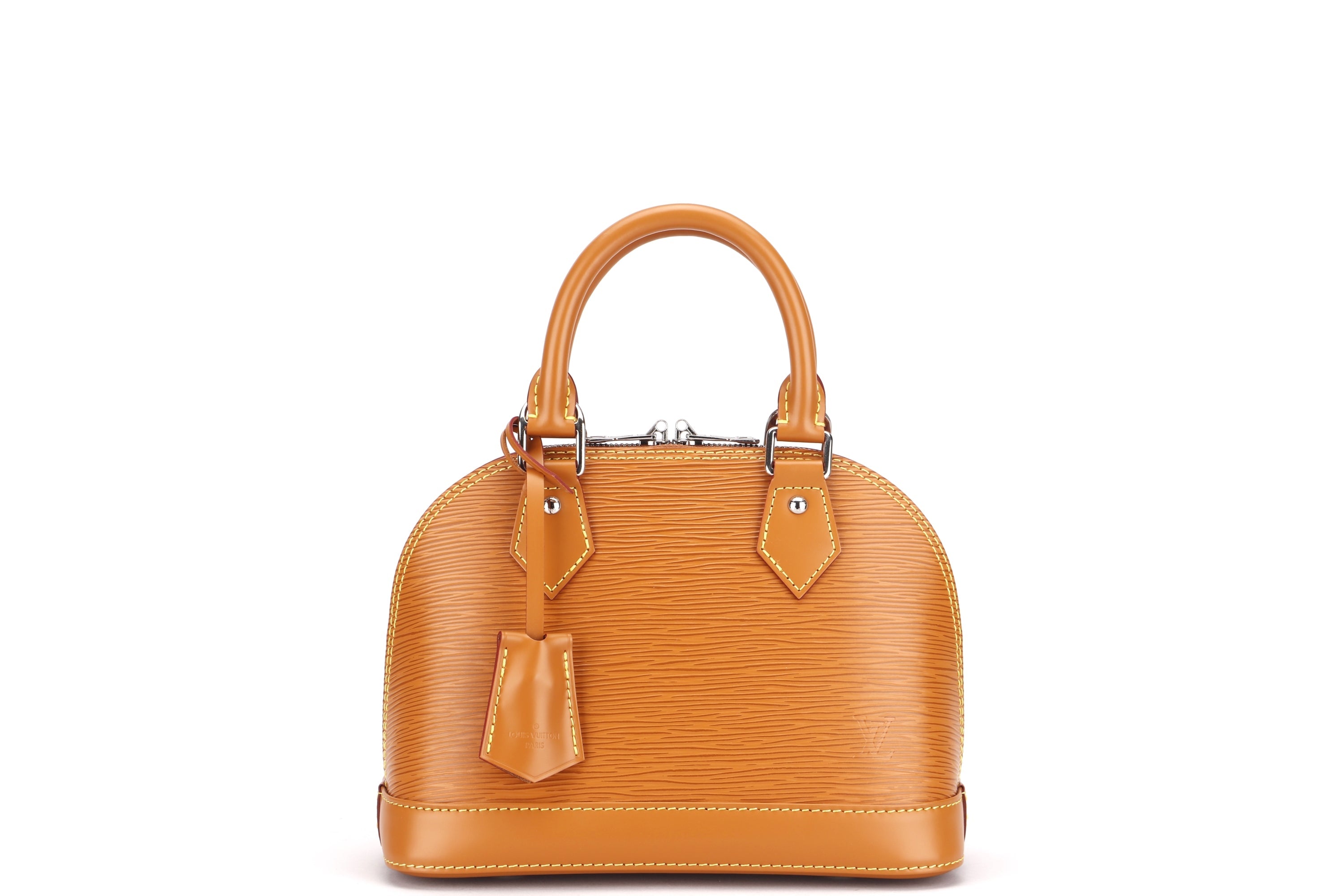 LOUIS VUITTON M57540 ALMA BB, GOLD MIEL EPI LEATHER, WITH STRAP, KEYS, LOCK, DUST COVER & BOX