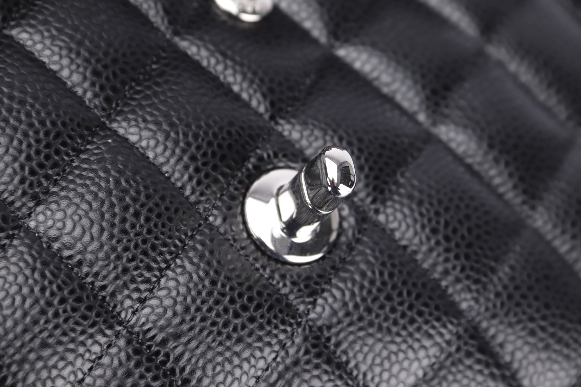 Chanel Classic Flap (2676xxxx) Medium Size Black Caviar Leather, Silver Hardware, with Card, Dust Cover & Box