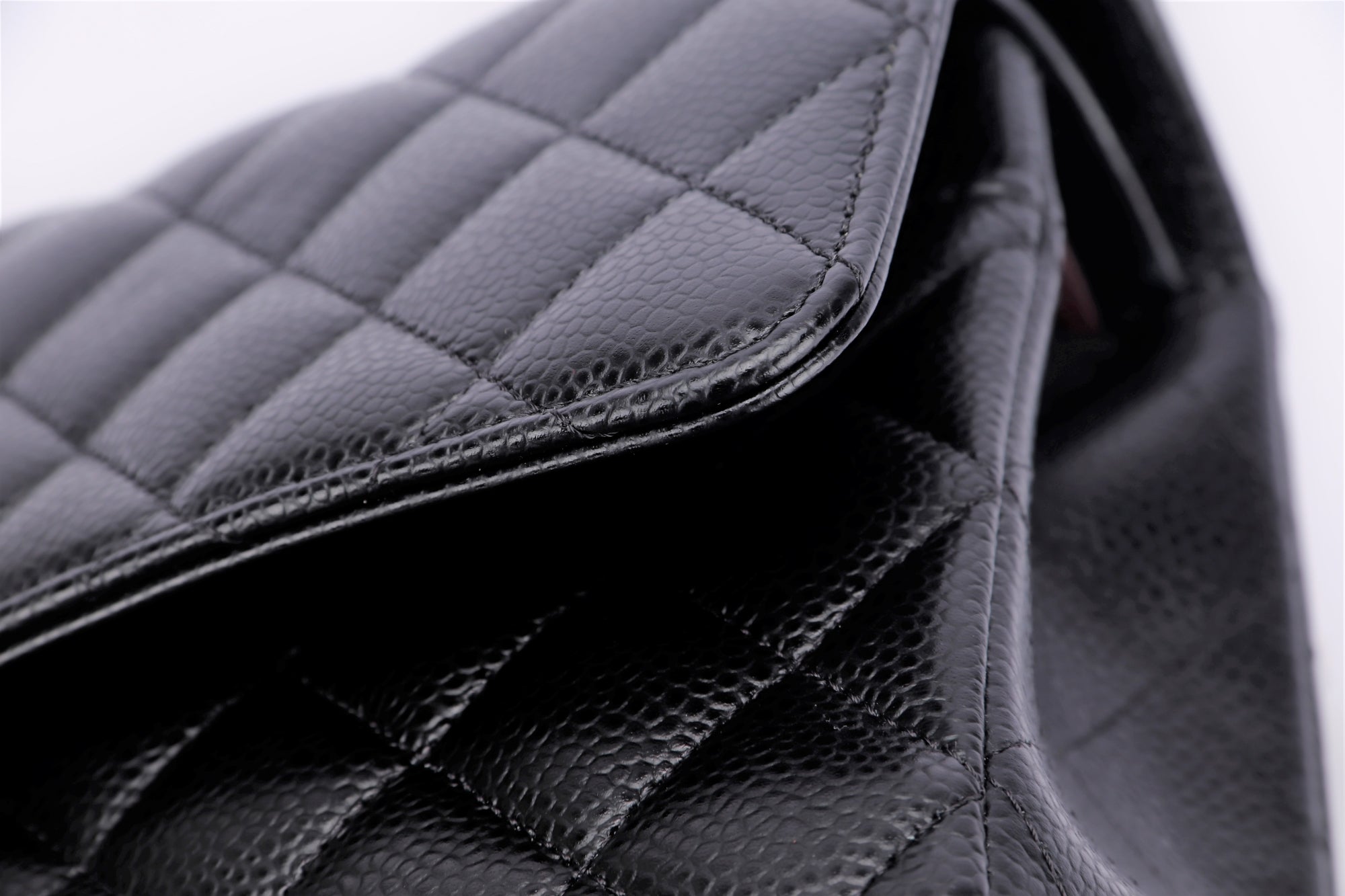 Chanel Classic Flap (2676xxxx) Medium Size Black Caviar Leather, Silver Hardware, with Card, Dust Cover & Box