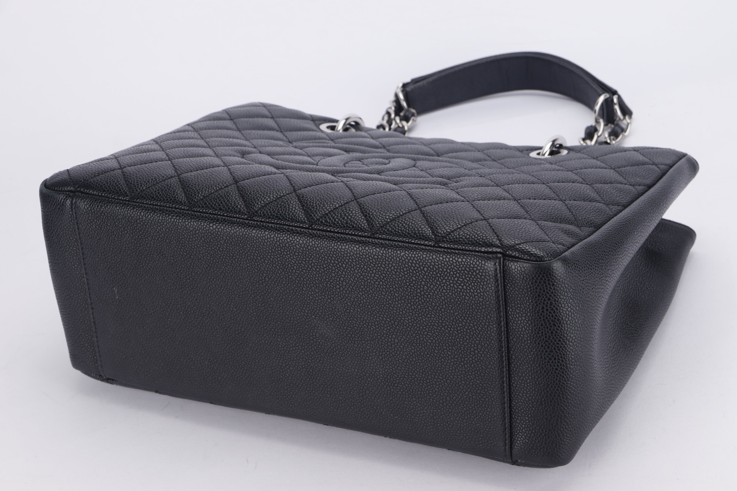 CHANEL GST (1987xxxx) BLACK CAVIAR LEATHER, SILVER HARDWARE, WITH CARD, NO DUST COVER & BOX