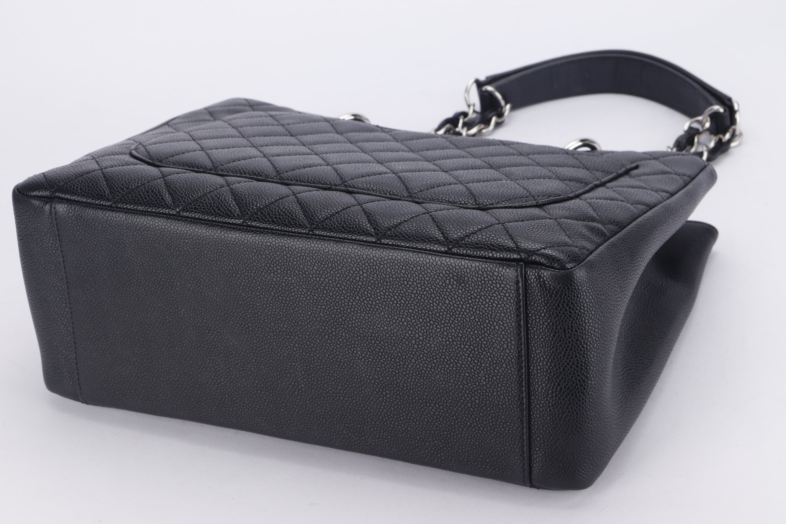 CHANEL GST (1987xxxx) BLACK CAVIAR LEATHER, SILVER HARDWARE, WITH CARD, NO DUST COVER & BOX