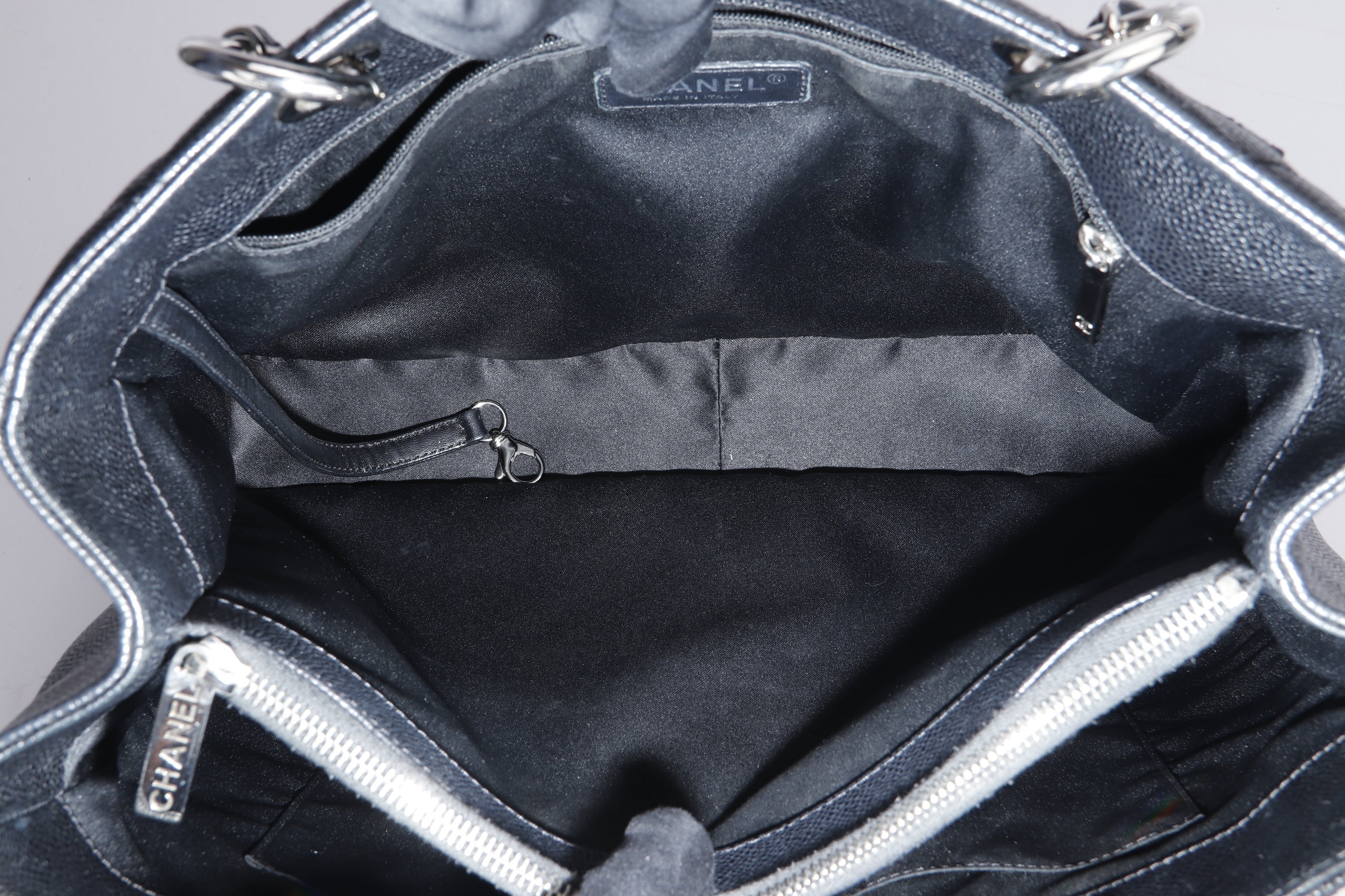 CHANEL GST (1987xxxx) BLACK CAVIAR LEATHER, SILVER HARDWARE, WITH CARD, NO DUST COVER & BOX