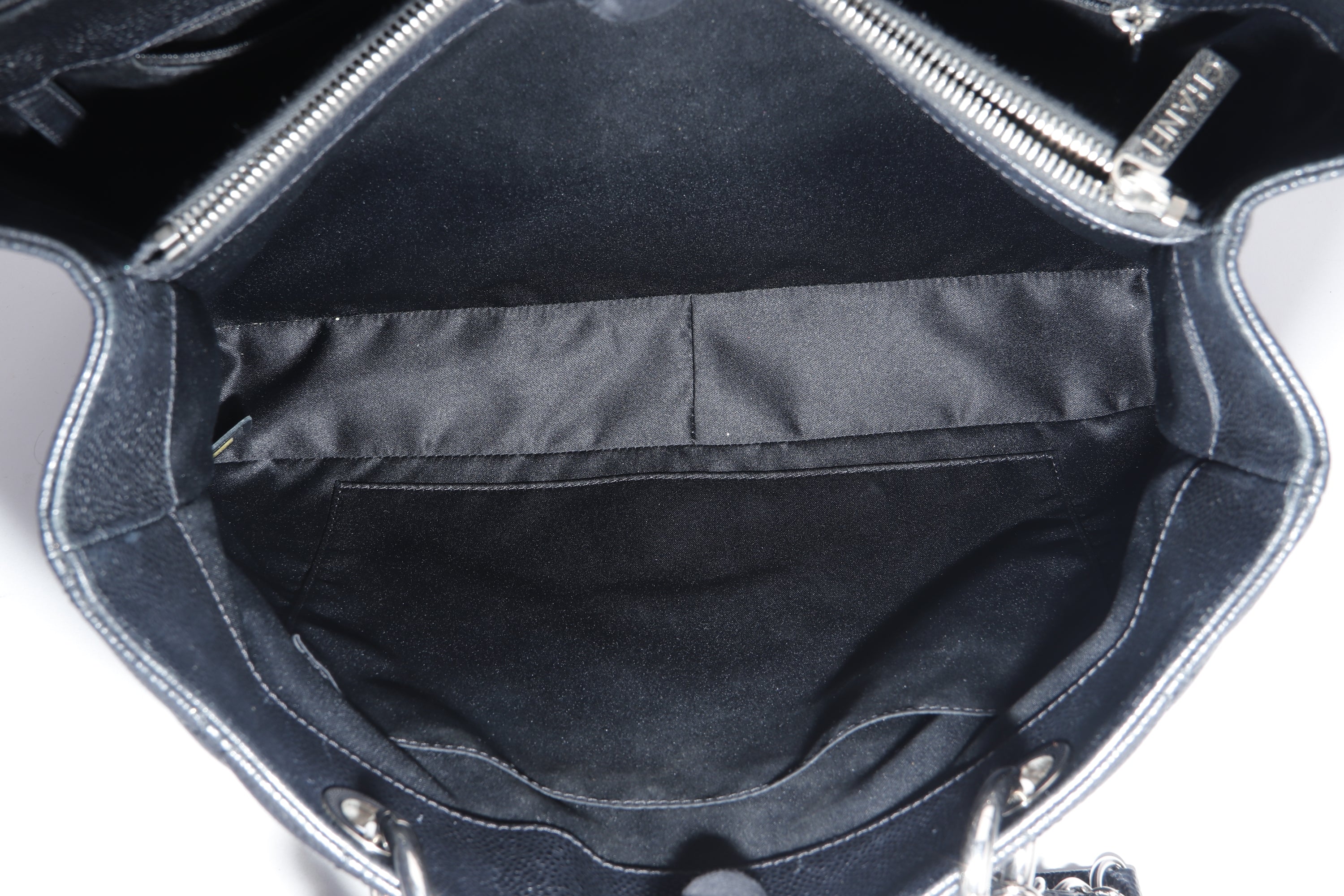 CHANEL GST (1987xxxx) BLACK CAVIAR LEATHER, SILVER HARDWARE, WITH CARD, NO DUST COVER & BOX