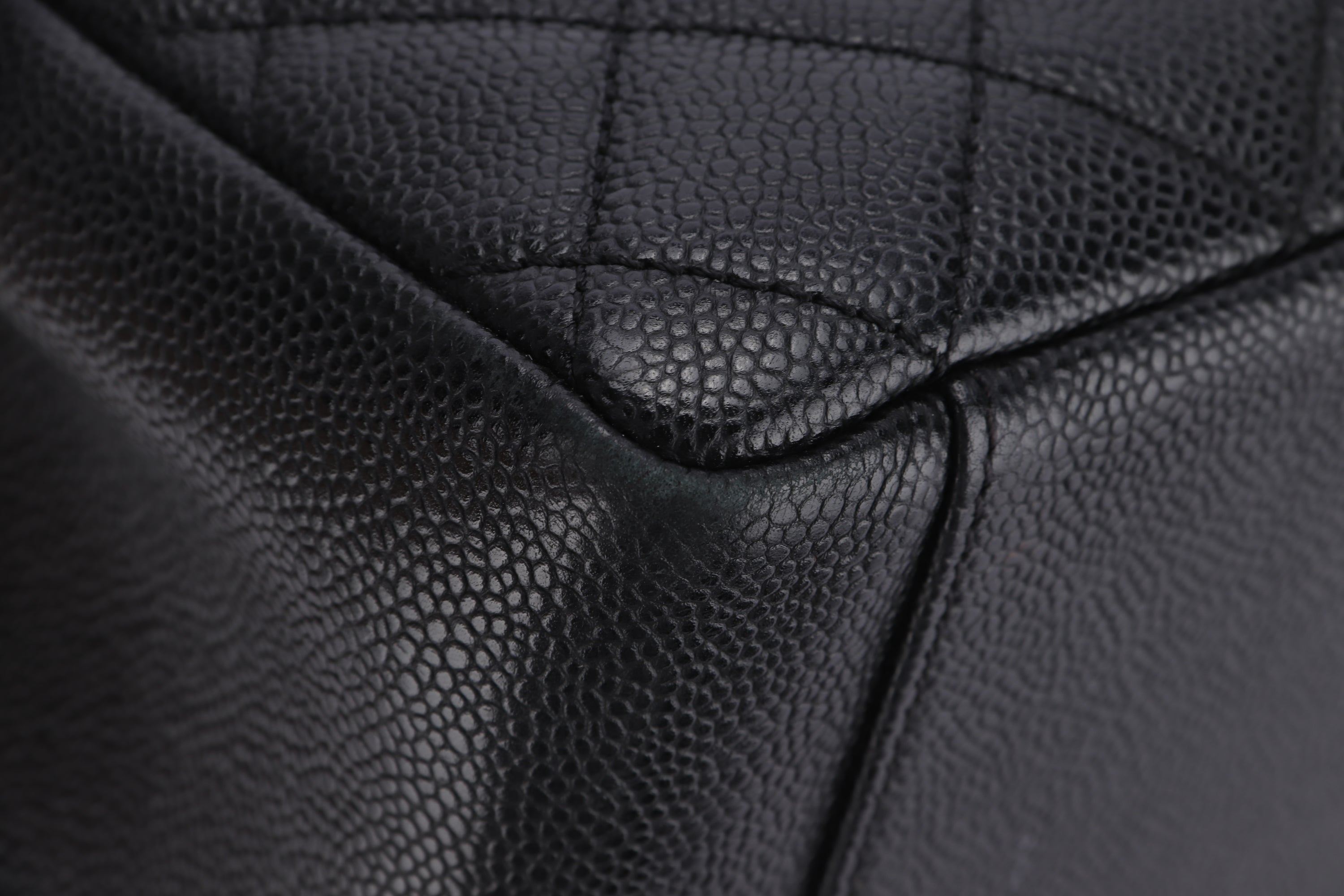 CHANEL GST (1987xxxx) BLACK CAVIAR LEATHER, SILVER HARDWARE, WITH CARD, NO DUST COVER & BOX