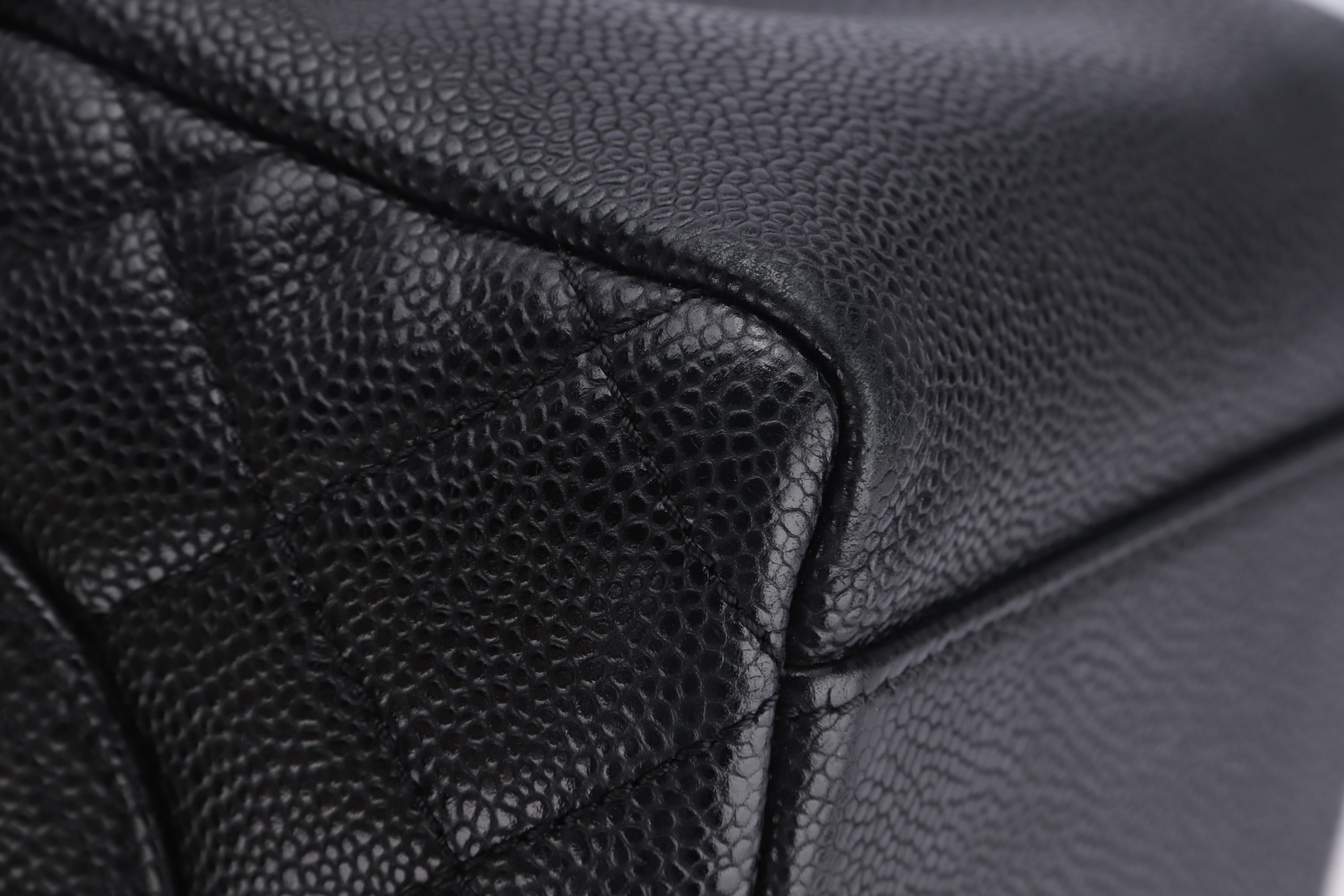 CHANEL GST (1987xxxx) BLACK CAVIAR LEATHER, SILVER HARDWARE, WITH CARD, NO DUST COVER & BOX