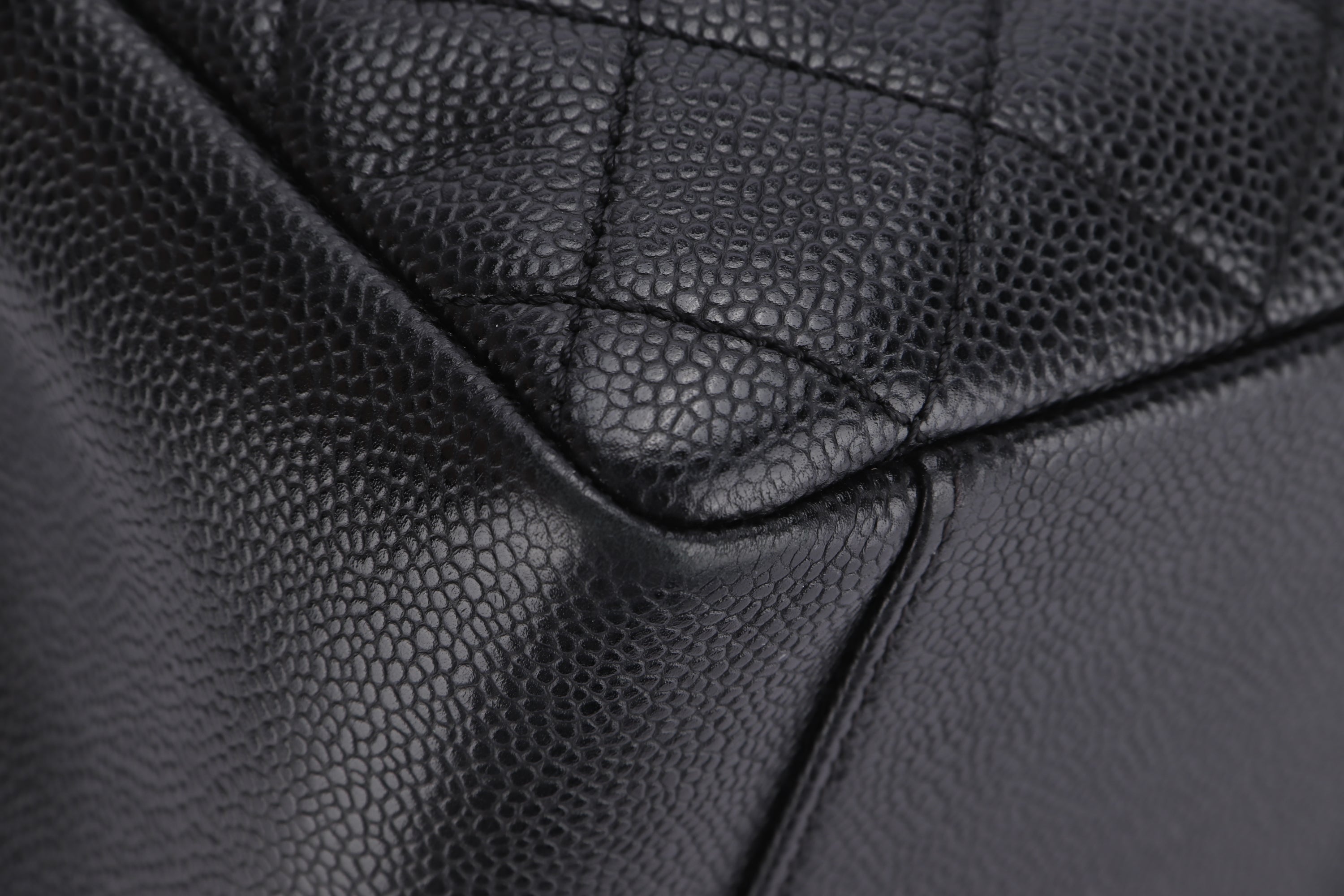 CHANEL GST (1987xxxx) BLACK CAVIAR LEATHER, SILVER HARDWARE, WITH CARD, NO DUST COVER & BOX