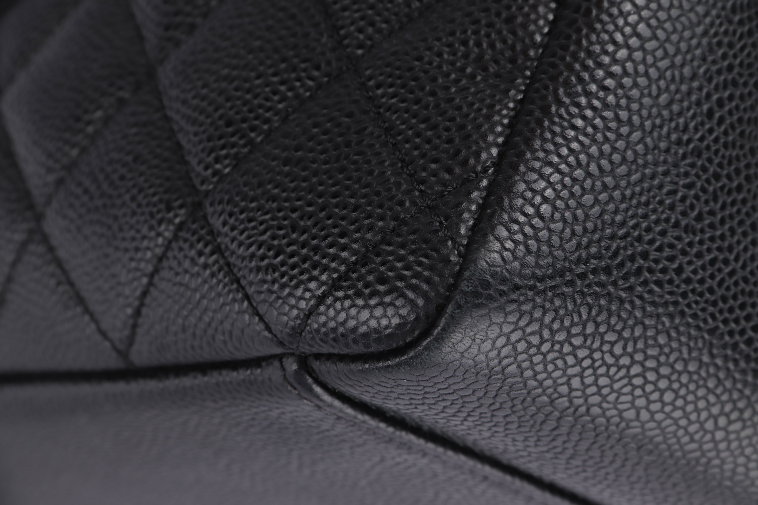 CHANEL GST (1987xxxx) BLACK CAVIAR LEATHER, SILVER HARDWARE, WITH CARD, NO DUST COVER & BOX