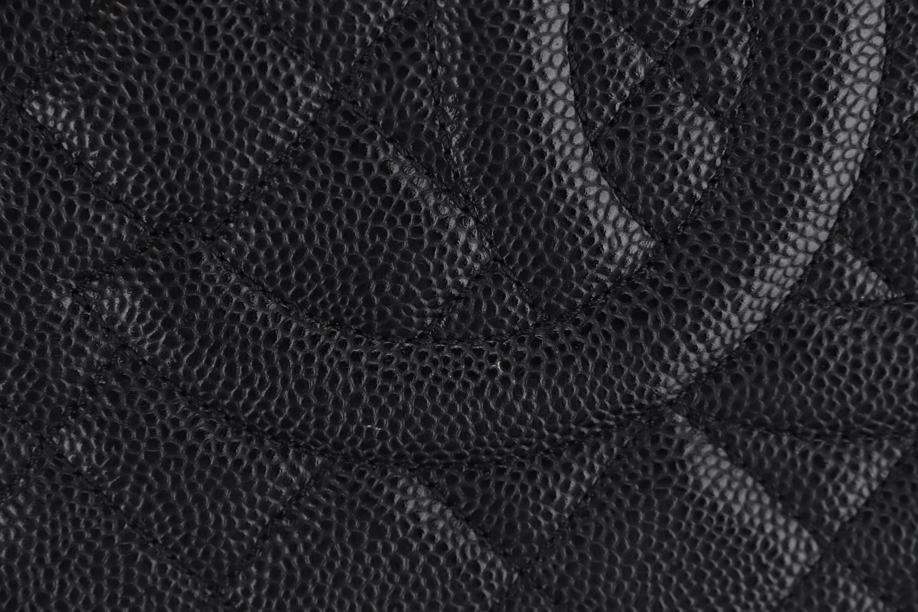 CHANEL GST (1987xxxx) BLACK CAVIAR LEATHER, SILVER HARDWARE, WITH CARD, NO DUST COVER & BOX