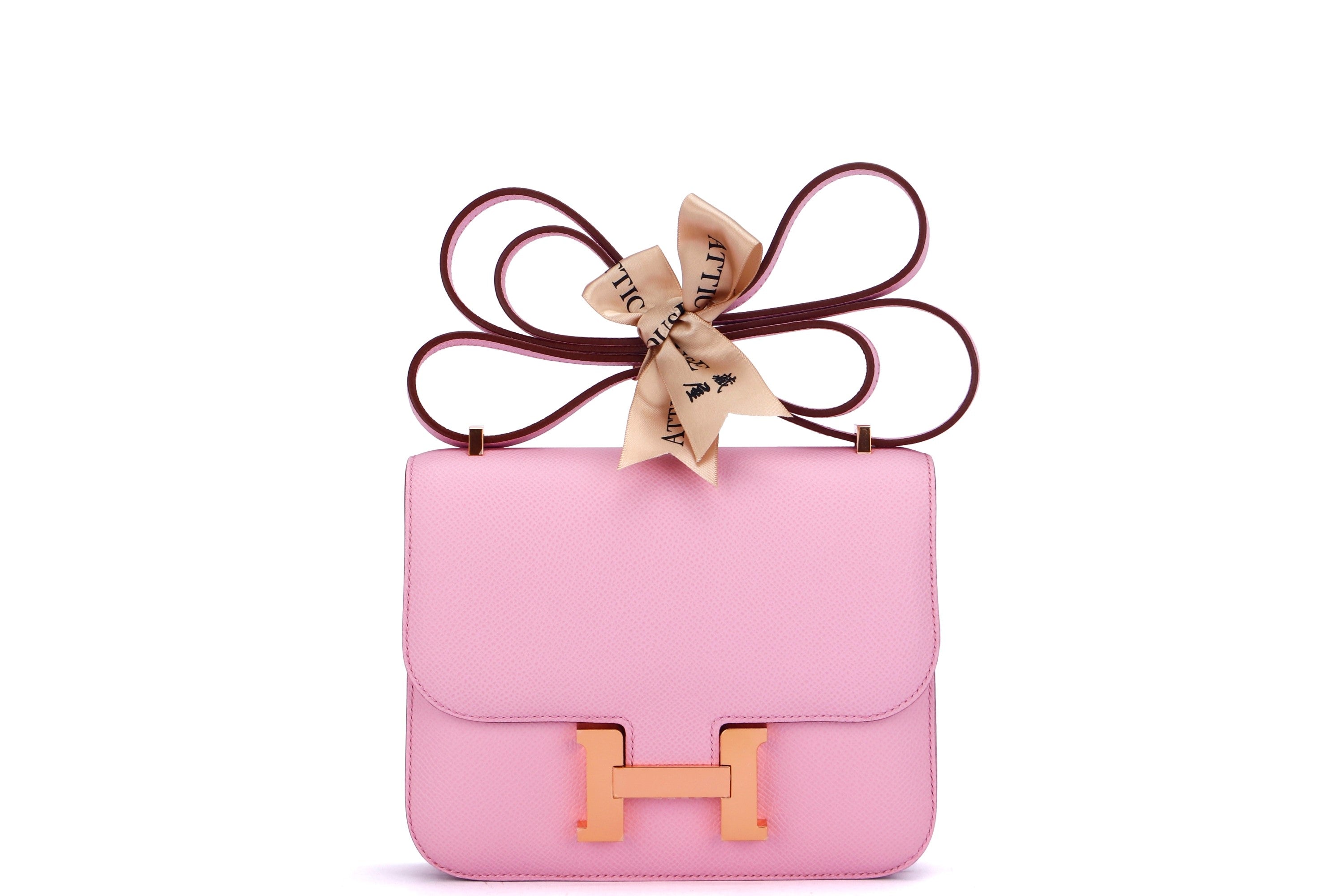 HERMES CONSTANCE 18 (STAMP Z) MAUVE SLYSTRE COLOR EPSOM LEATHER ROSEGOLD HARDWARE, WITH DUST COVER & BOX