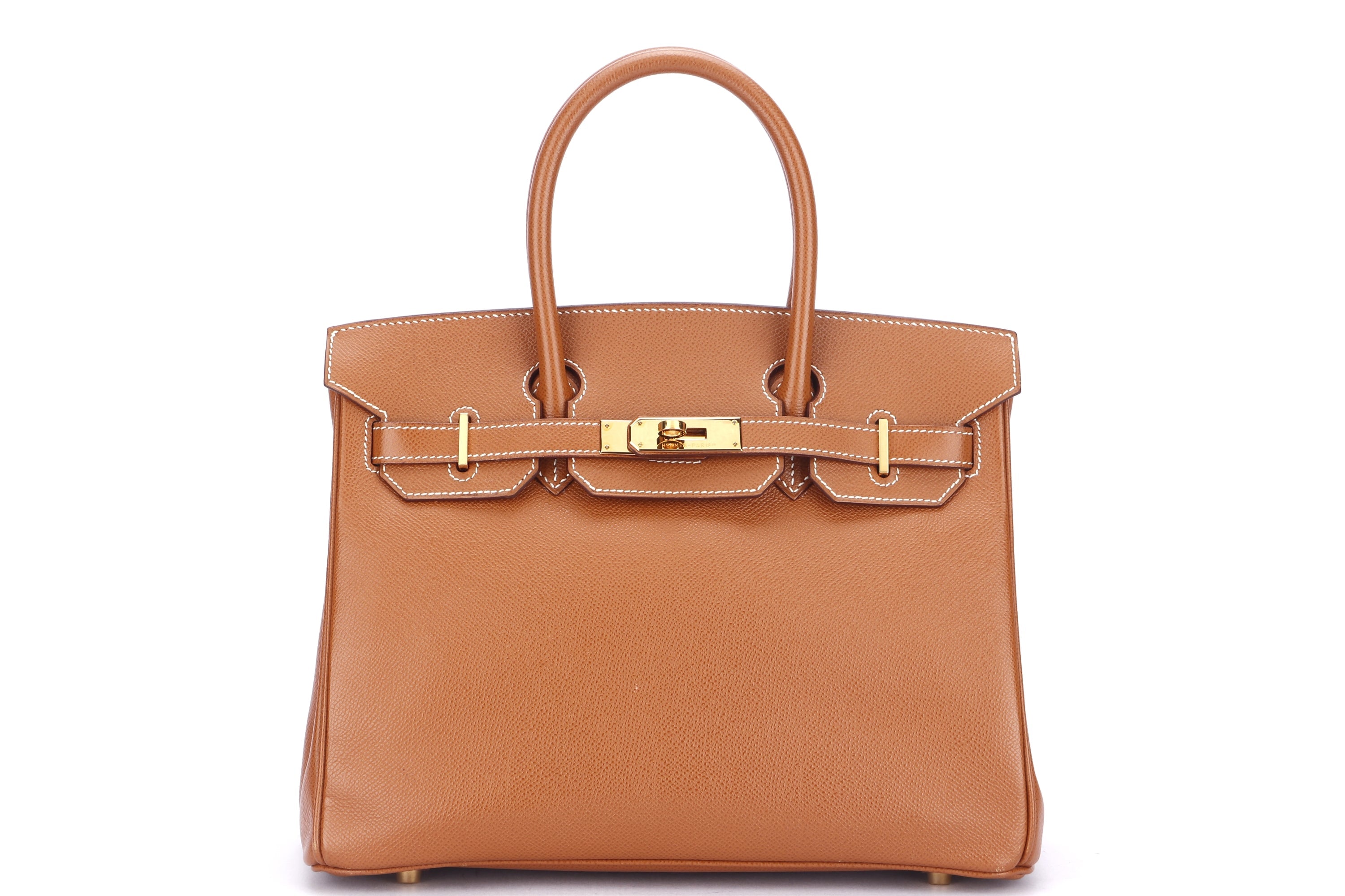 HERMES BIRKIN 30CM (STAMP G SQUARE) GOLD COLOR EPSOM LEATHER, GOLD HARDWARE, WITH LOCK, KEYS & DUST COVER