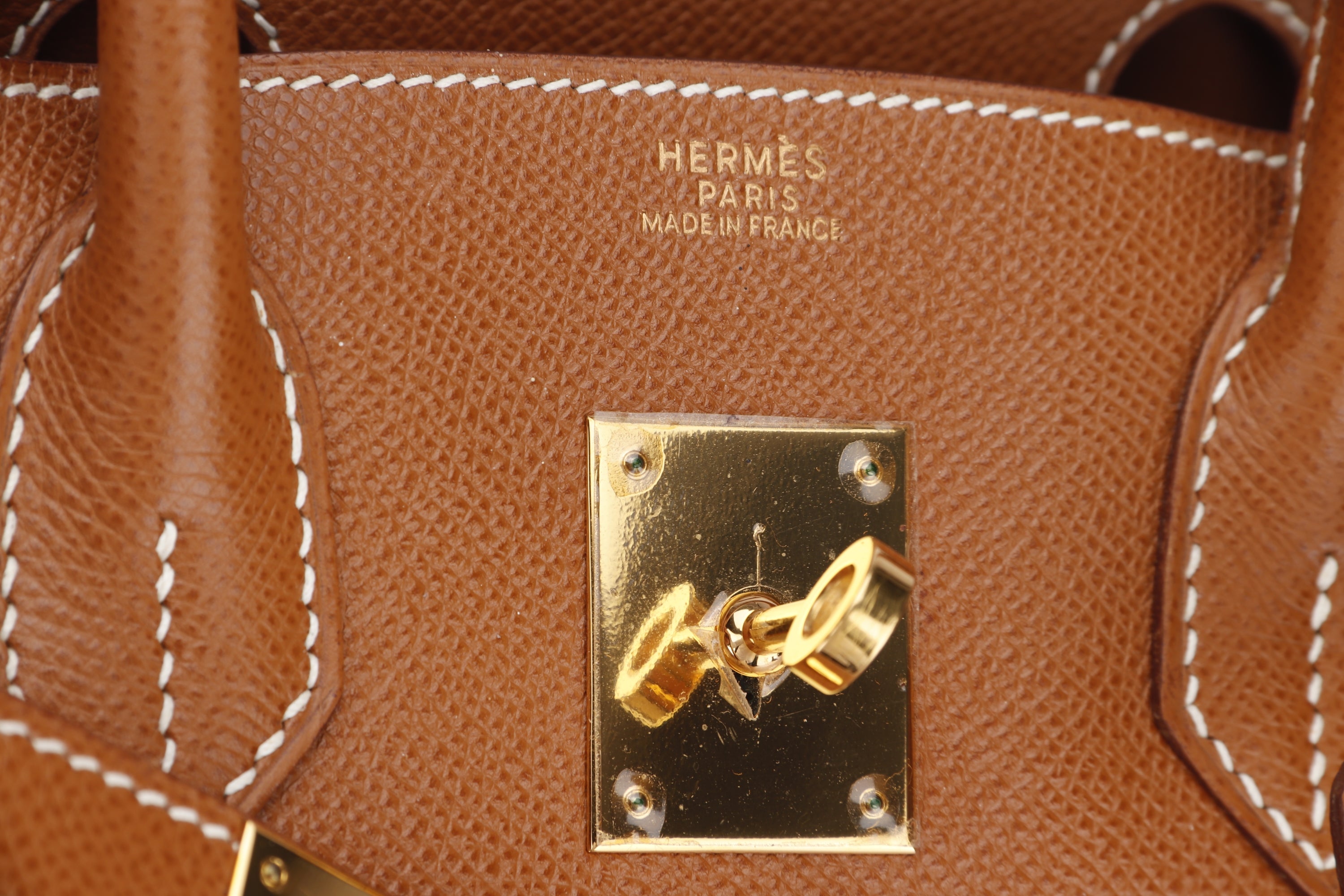 HERMES BIRKIN 30CM (STAMP G SQUARE) GOLD COLOR EPSOM LEATHER, GOLD HARDWARE, WITH LOCK, KEYS & DUST COVER