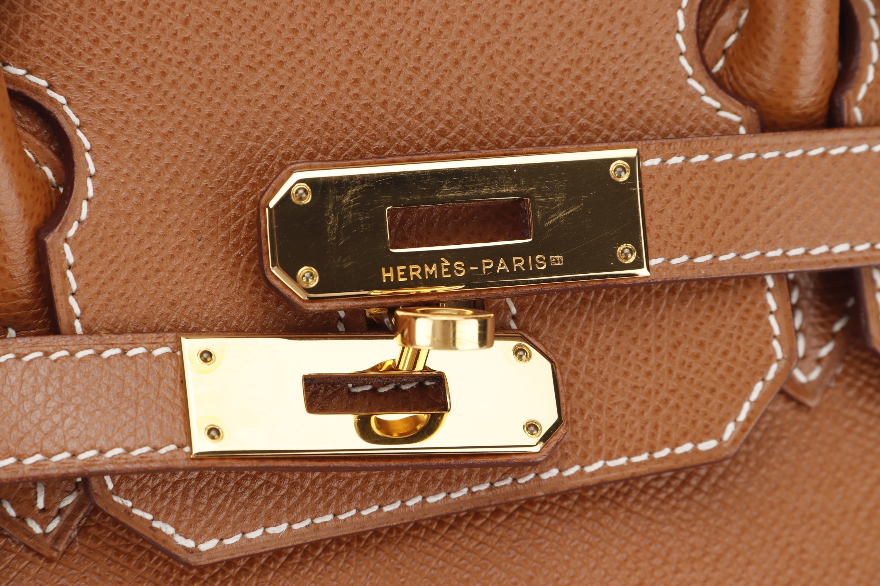 HERMES BIRKIN 30CM (STAMP G SQUARE) GOLD COLOR EPSOM LEATHER, GOLD HARDWARE, WITH LOCK, KEYS & DUST COVER