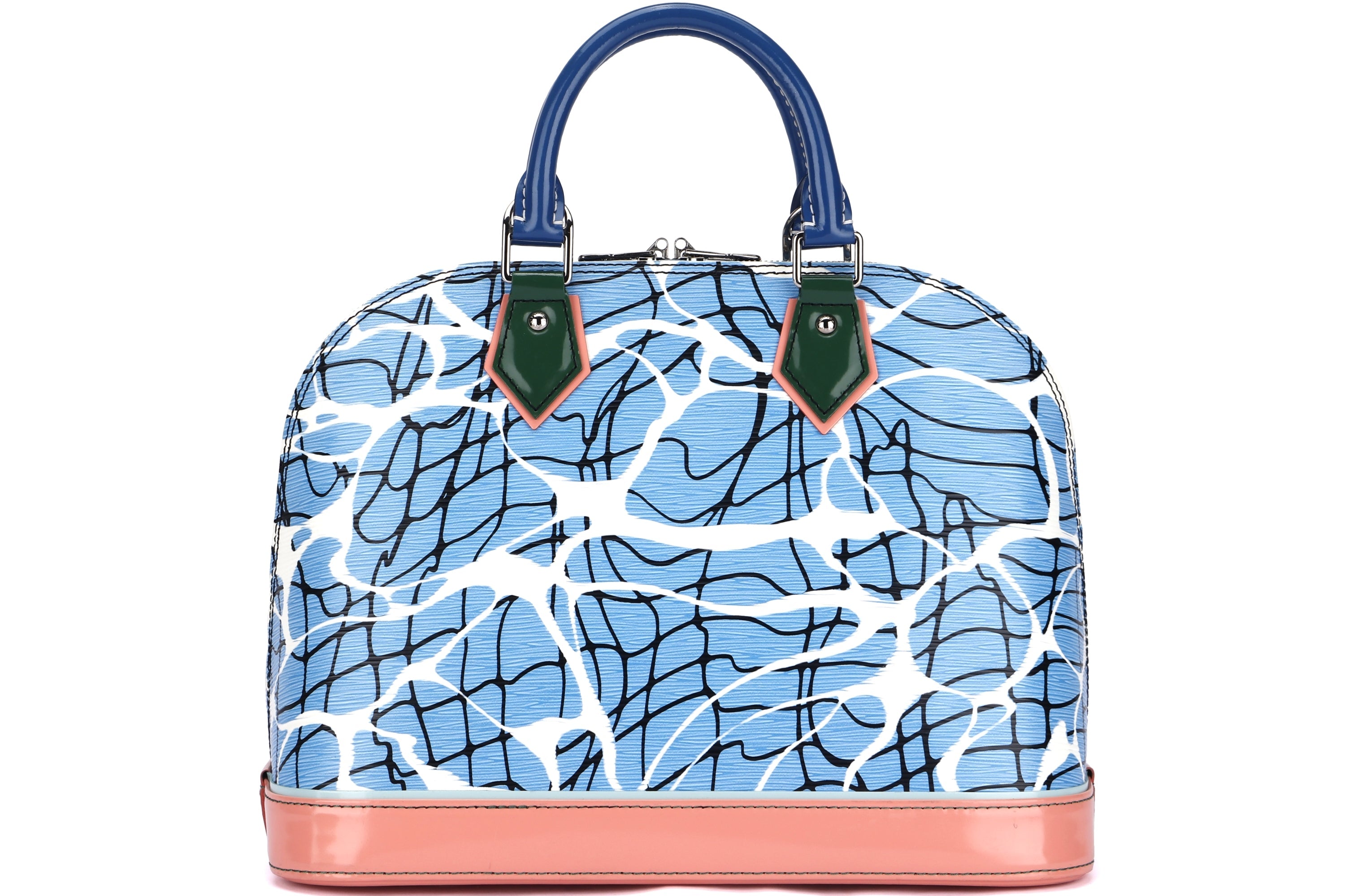 LOUIS VUITTON ALMA AQUA PRINT HANDBAG (FL3185), WITH KEYS, LOCK & DUST COVER