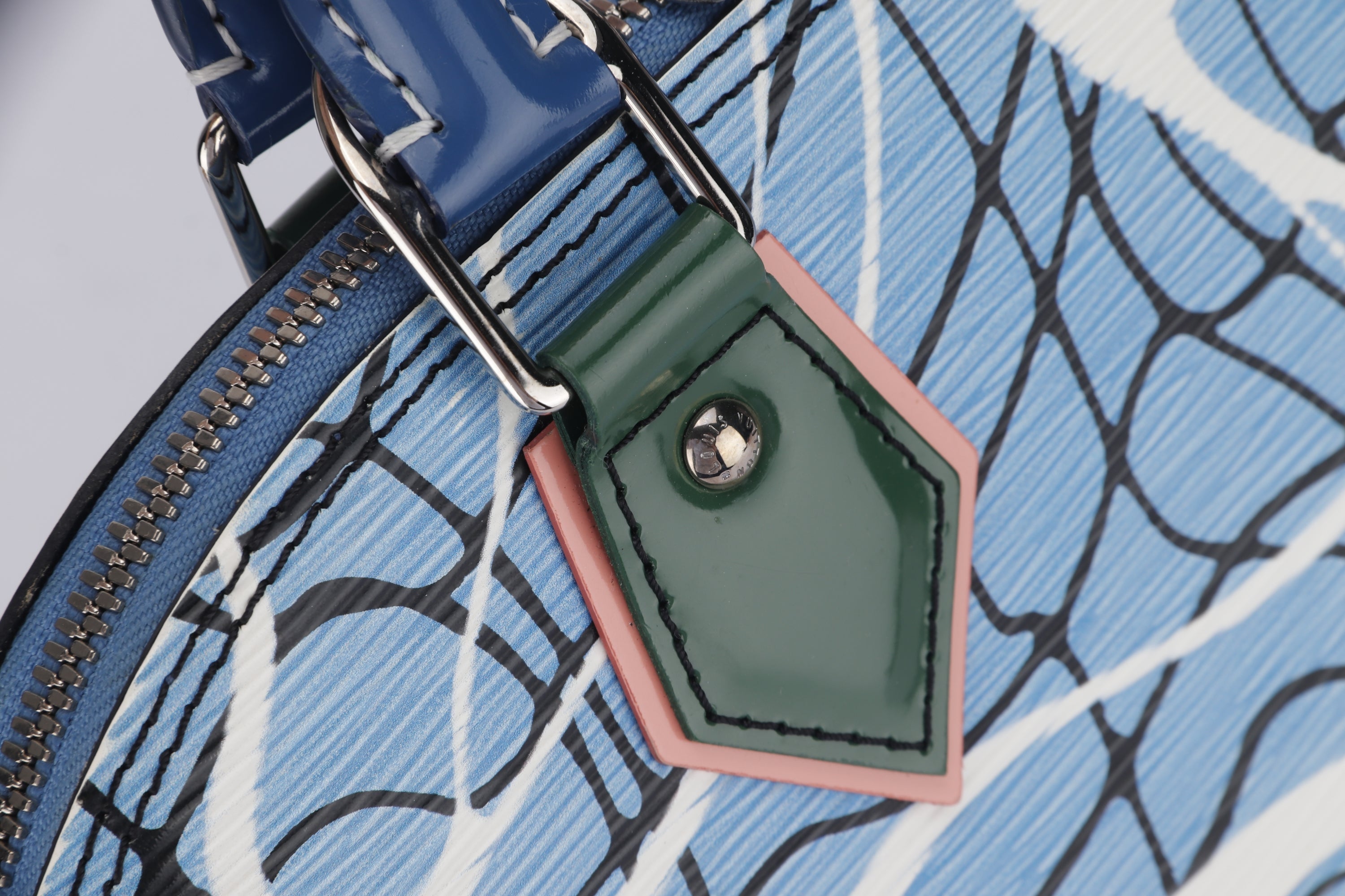 LOUIS VUITTON ALMA AQUA PRINT HANDBAG (FL3185), WITH KEYS, LOCK & DUST COVER