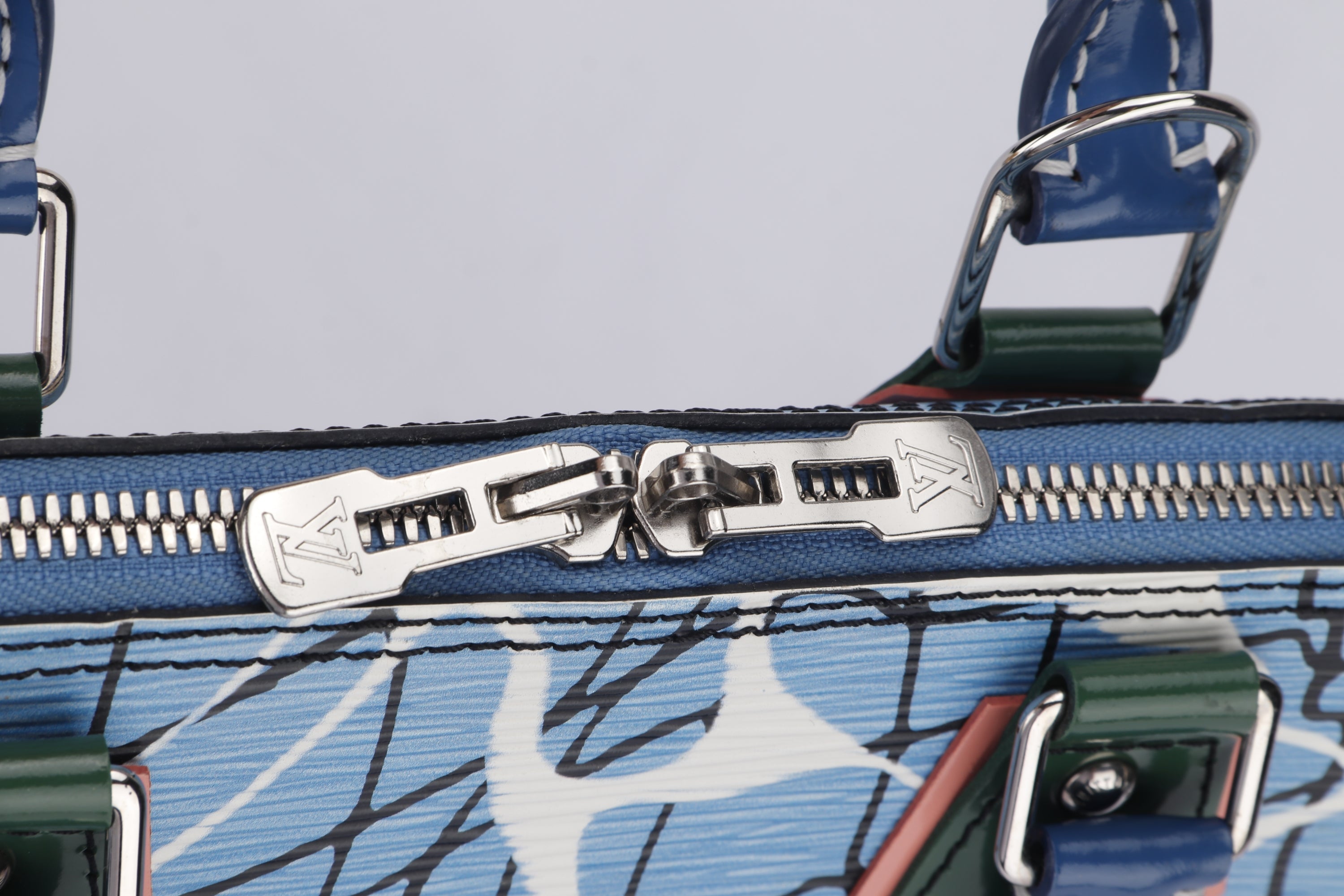 LOUIS VUITTON ALMA AQUA PRINT HANDBAG (FL3185), WITH KEYS, LOCK & DUST COVER