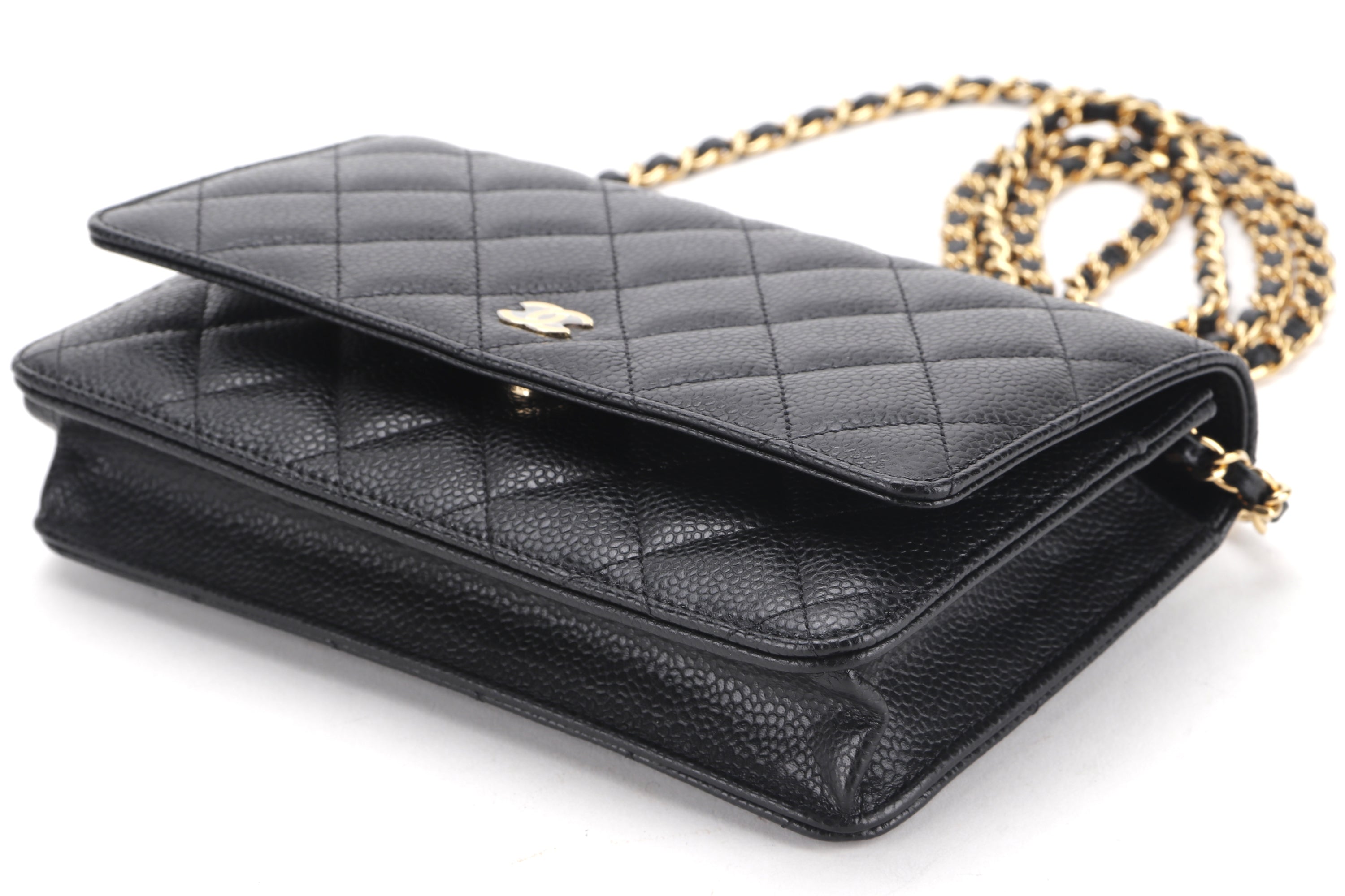 CHANEL CLASSIC WOC (H1GAxxxx) BLACK CAVIAR GOLD HARDWARE, WITH DUST COVER & BOX
