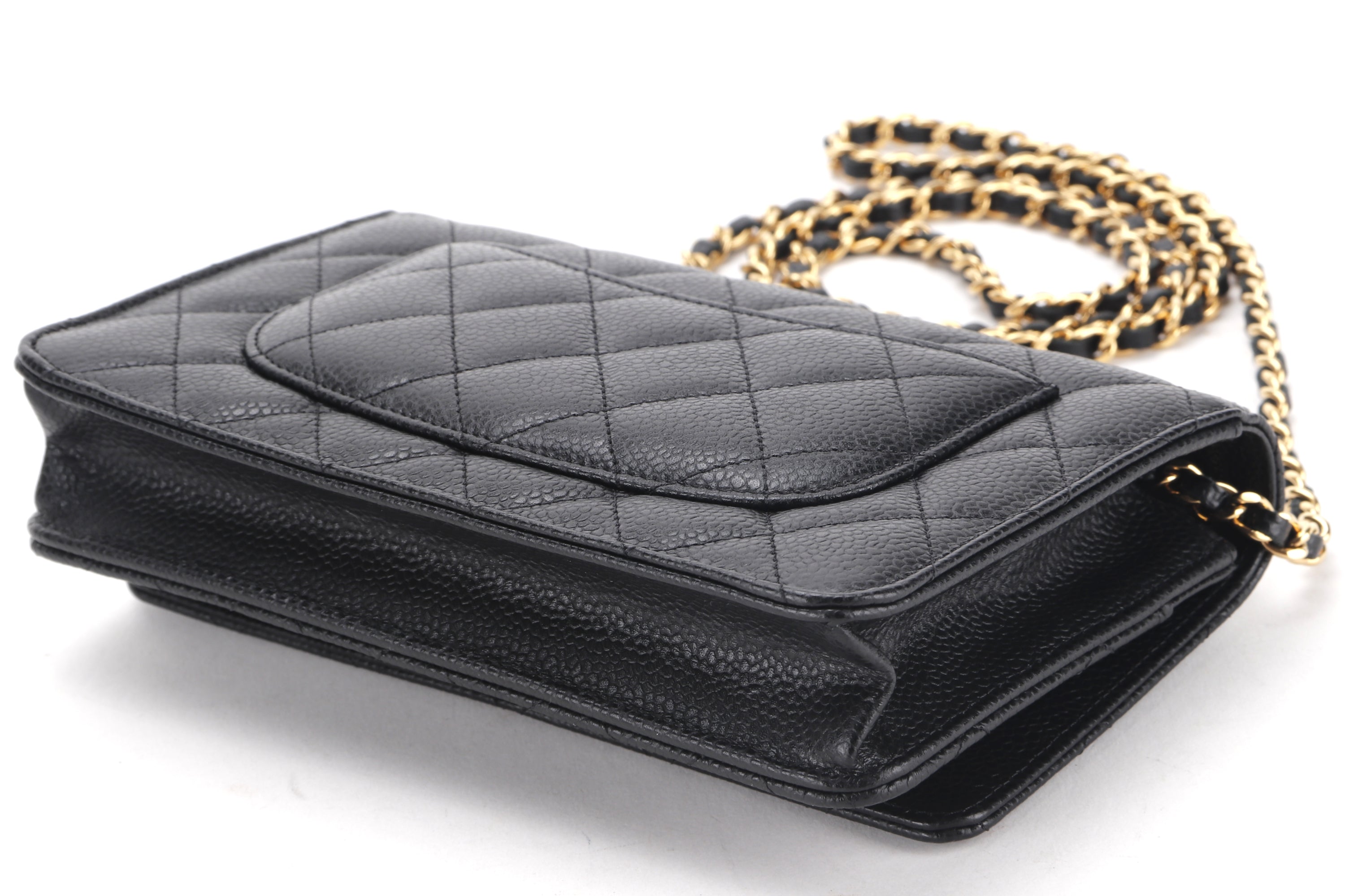CHANEL CLASSIC WOC (H1GAxxxx) BLACK CAVIAR GOLD HARDWARE, WITH DUST COVER & BOX