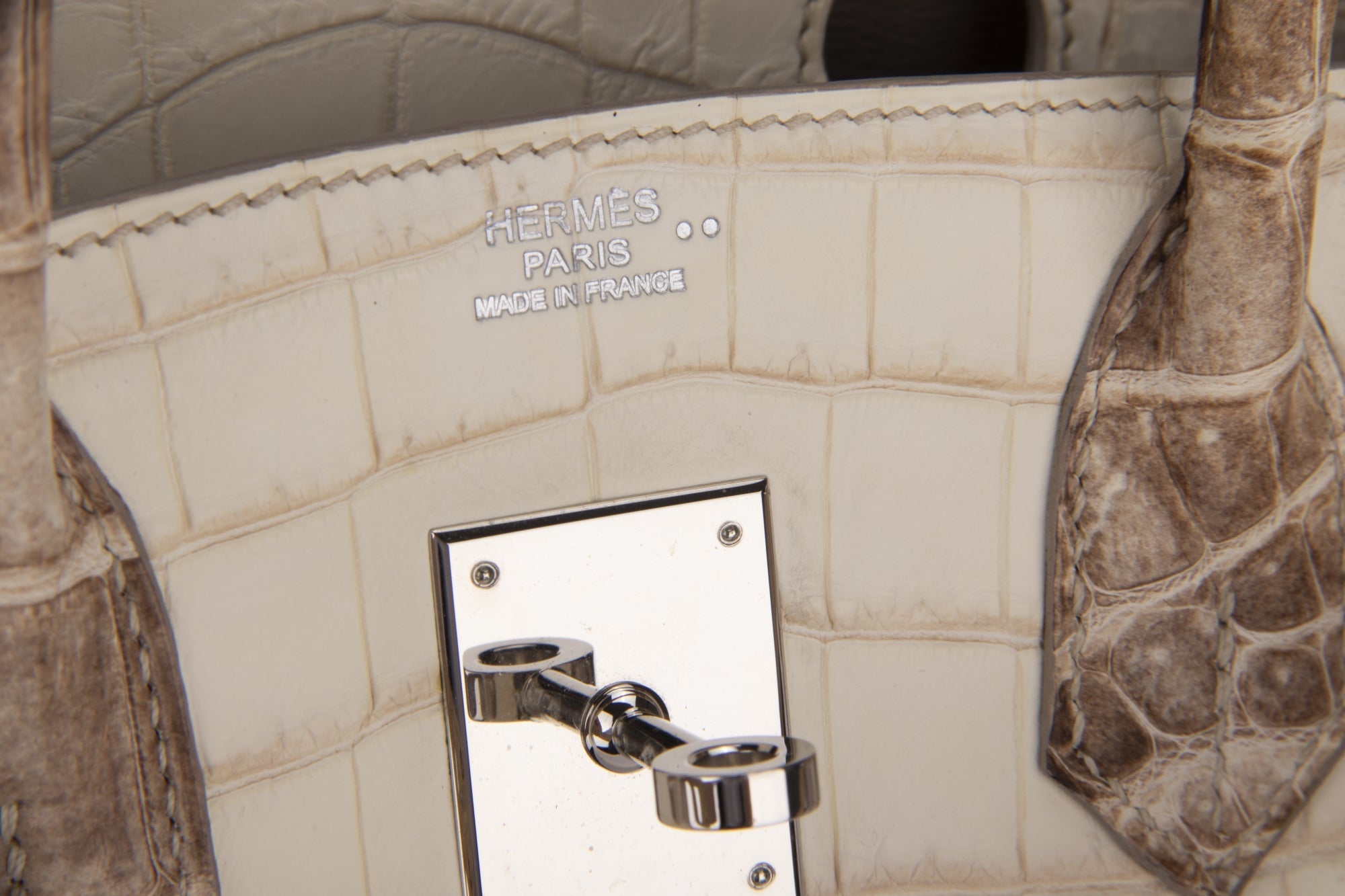 (Exotic) Hermes Birkin 30 Himalaya, Stamp L, Niloticus Leather, Silver Hardware, with Lock, Keys and Dust Cover
