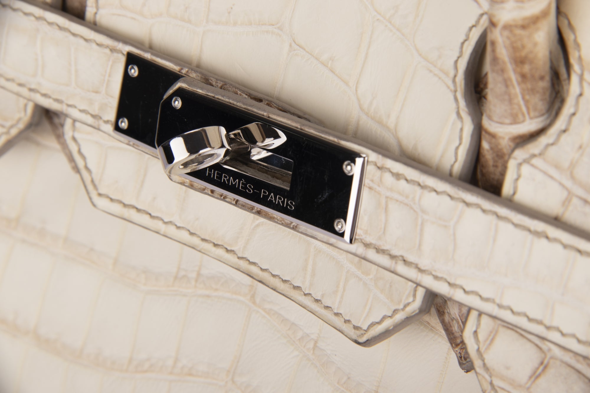 (Exotic) Hermes Birkin 30 Himalaya, Stamp L, Niloticus Leather, Silver Hardware, with Lock, Keys and Dust Cover