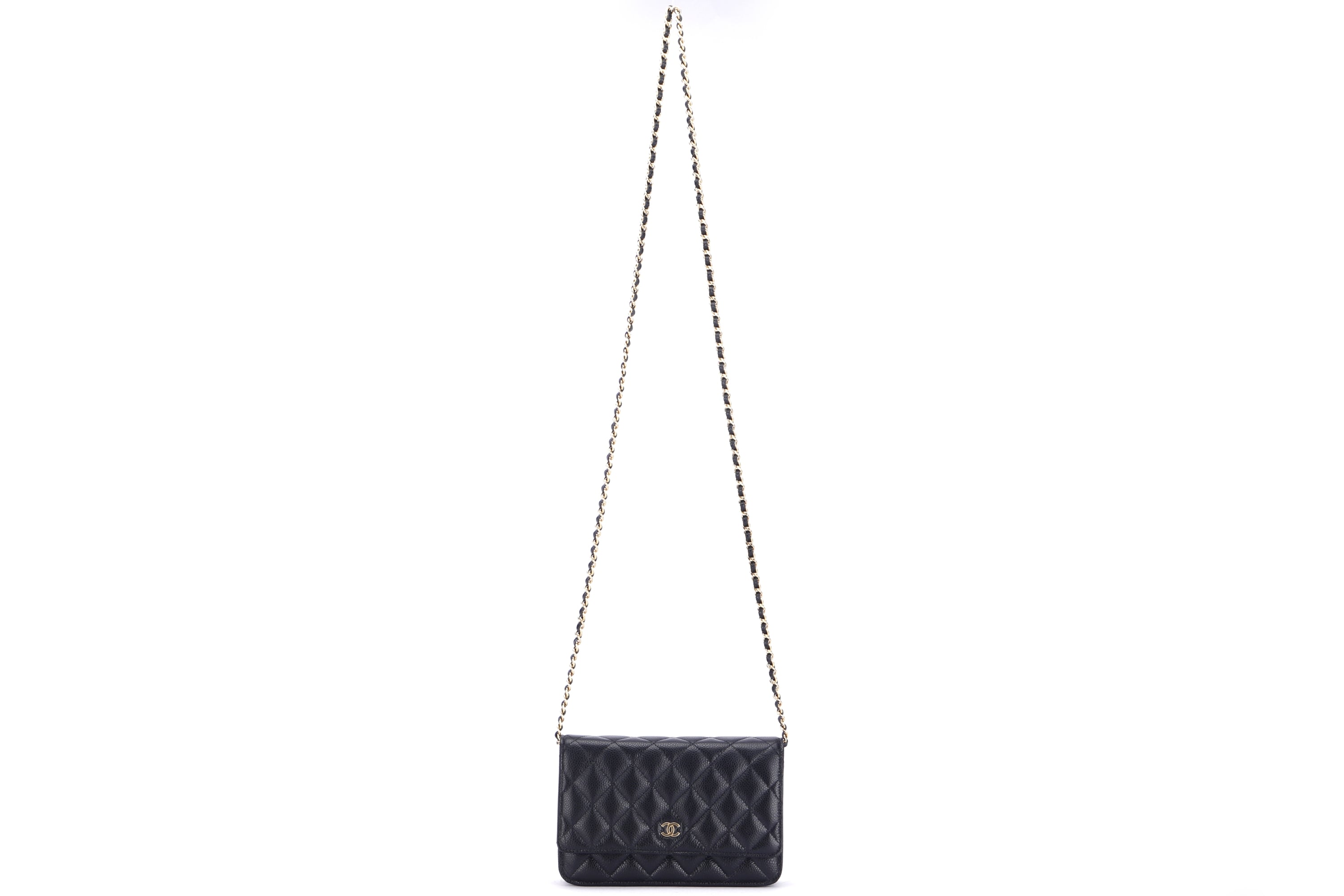 CHANEL CLASSIC WOC (H1GAxxxx) BLACK CAVIAR GOLD HARDWARE, WITH DUST COVER & BOX