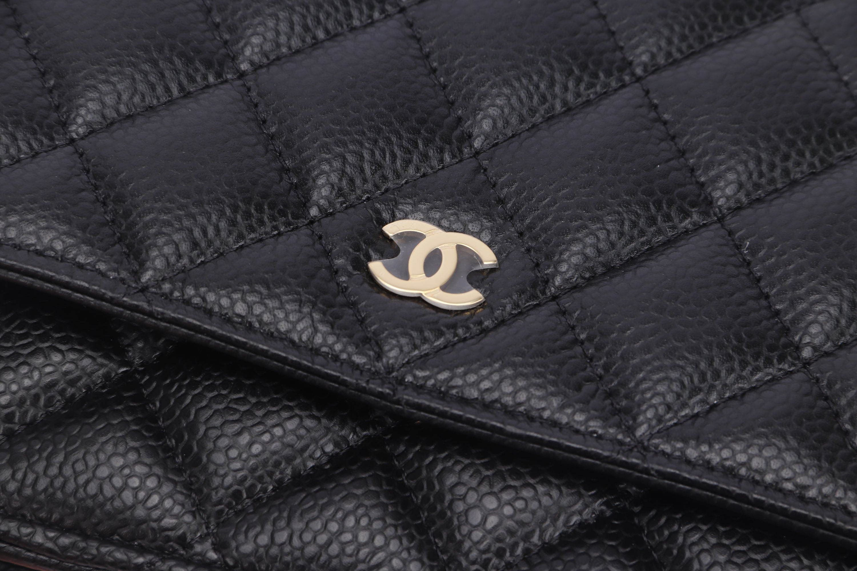CHANEL CLASSIC WOC (H1GAxxxx) BLACK CAVIAR GOLD HARDWARE, WITH DUST COVER & BOX