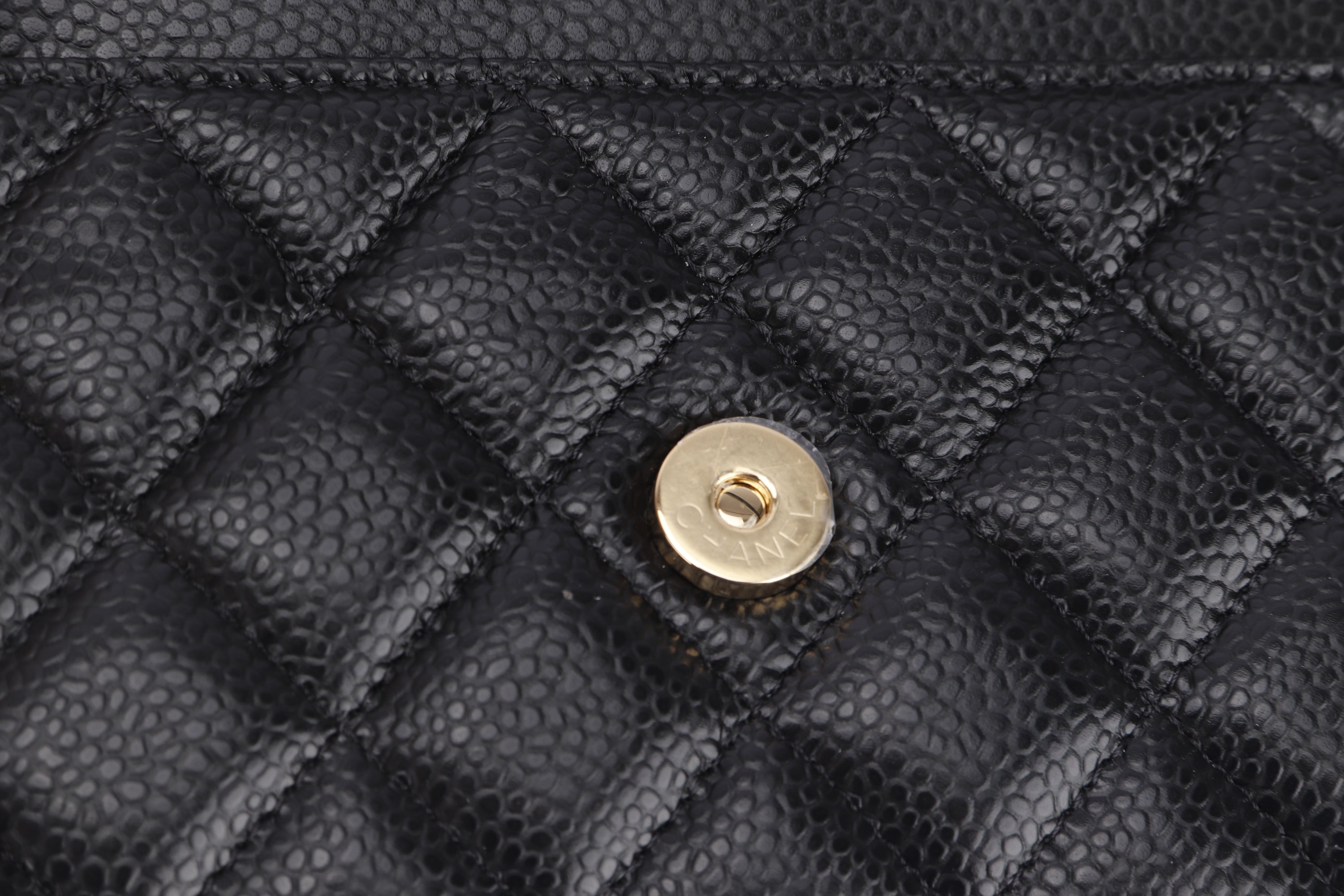 CHANEL CLASSIC WOC (H1GAxxxx) BLACK CAVIAR GOLD HARDWARE, WITH DUST COVER & BOX