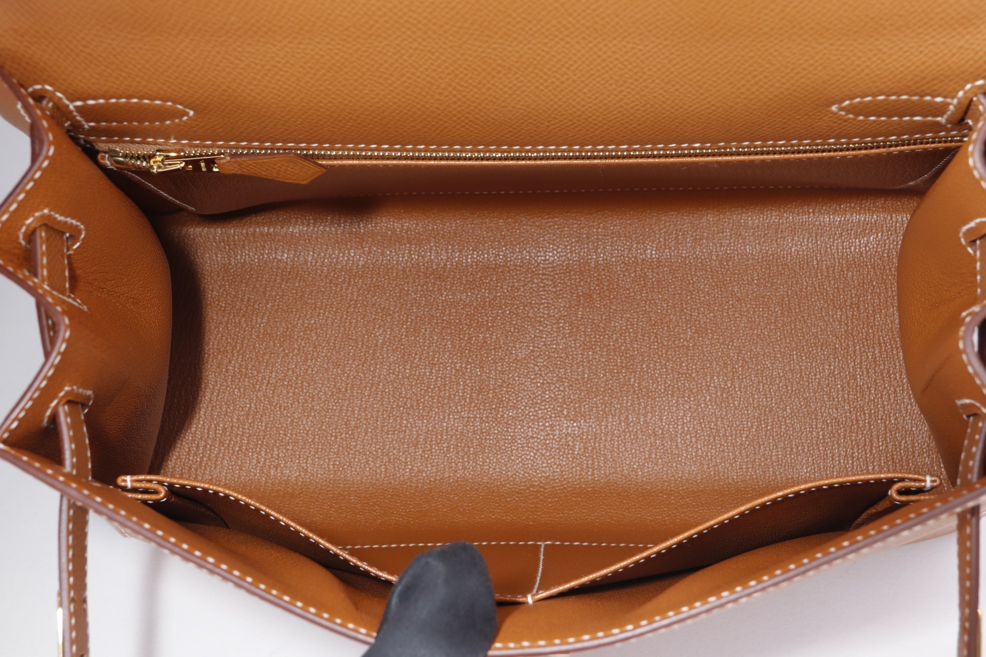 Hermes Kelly 28 Sellier (Stamp U) Gold Color Epsom Leather, Gold Hardware, with Strap, Keys, Lock, Raincoat, Dust Cover & Box