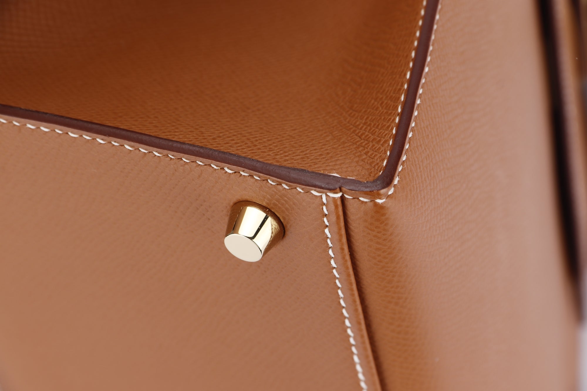 Hermes Kelly 28 Sellier (Stamp U) Gold Color Epsom Leather, Gold Hardware, with Strap, Keys, Lock, Raincoat, Dust Cover & Box