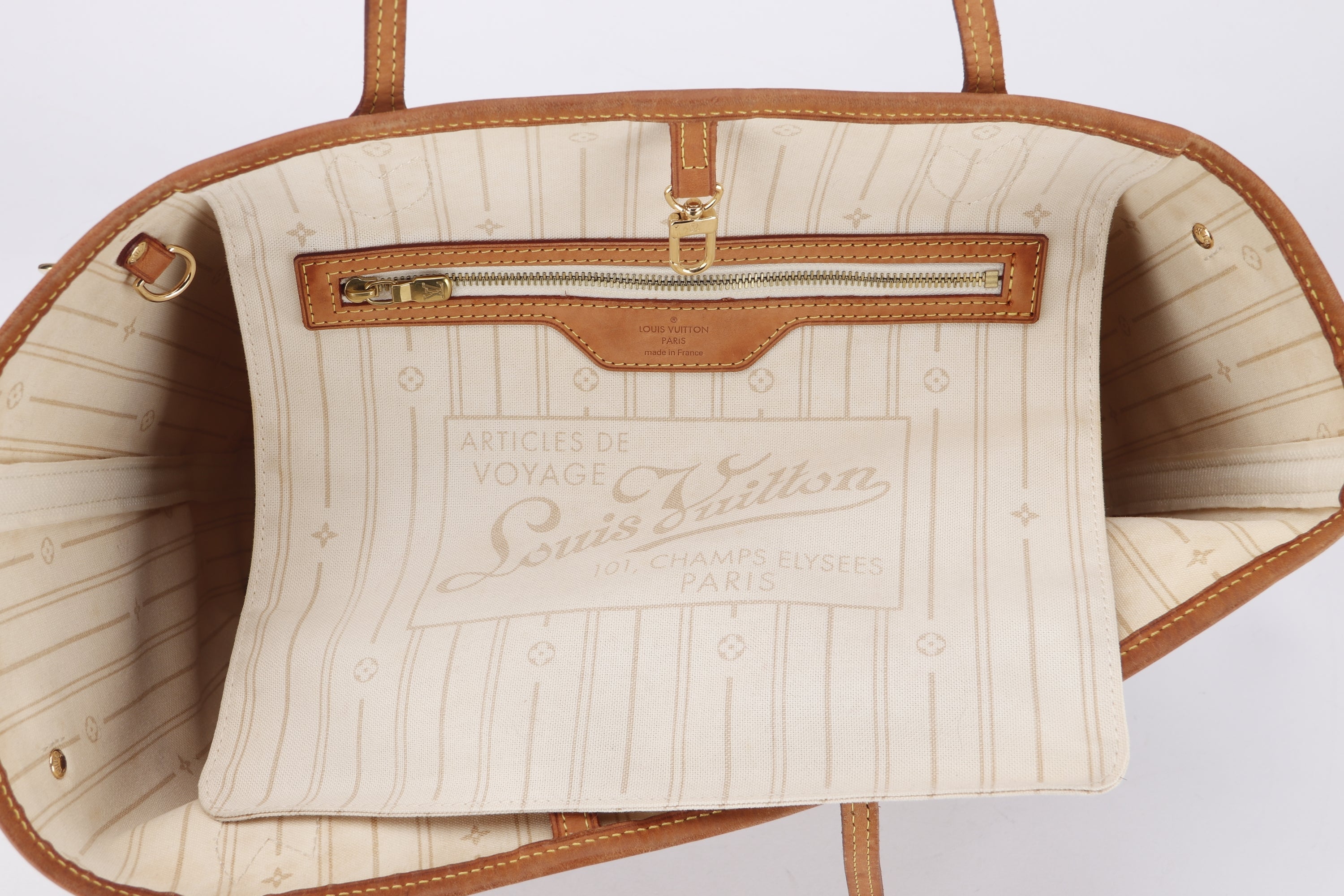 LOUIS VUITTON N51110 NEVERFULL (SA4100) MM SIZE, DAMIER AZUR CANVAS, NO DUST COVER