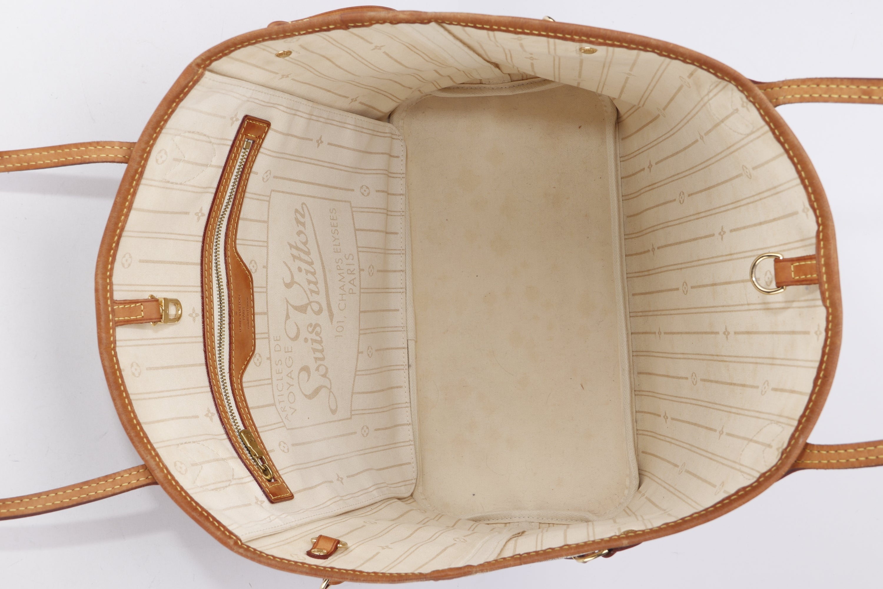 LOUIS VUITTON N51110 NEVERFULL (SA4100) MM SIZE, DAMIER AZUR CANVAS, NO DUST COVER