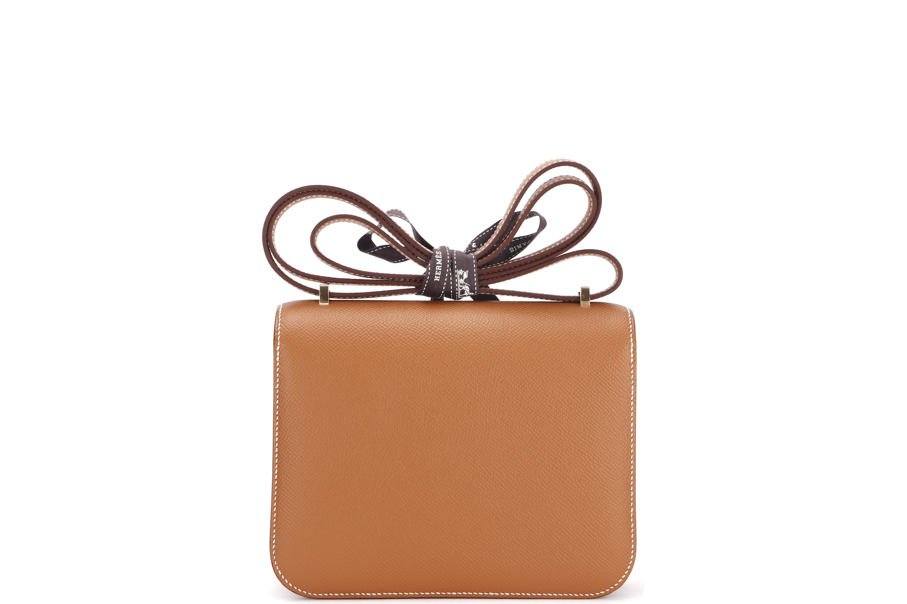 HERMES CONSTANCE 18CM (STAMP U) GOLD COLOR EPSOM LEATHER, GOLD HARDWARE, WITH DUST COVER & BOX