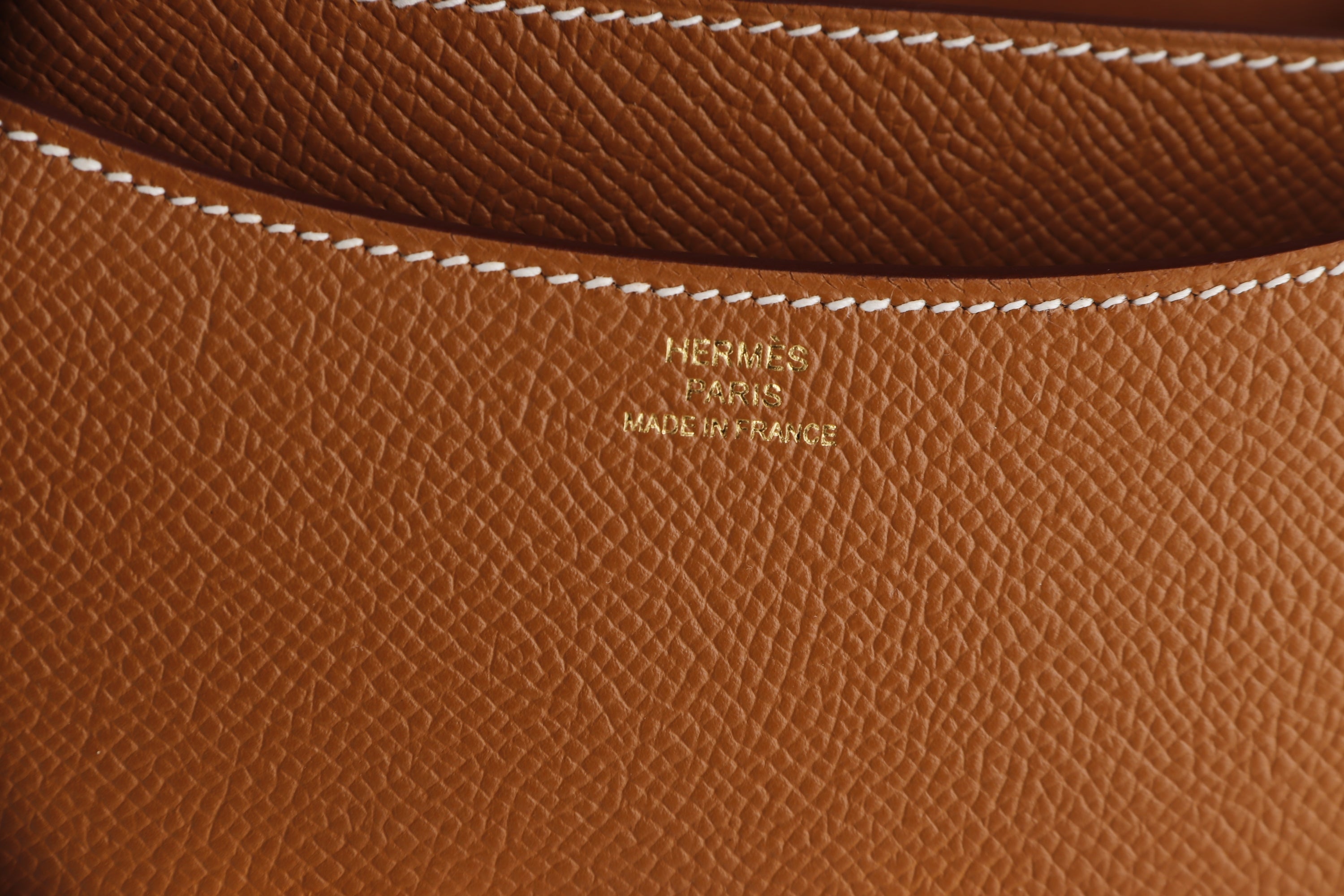 HERMES CONSTANCE 18CM (STAMP U) GOLD COLOR EPSOM LEATHER, GOLD HARDWARE, WITH DUST COVER & BOX