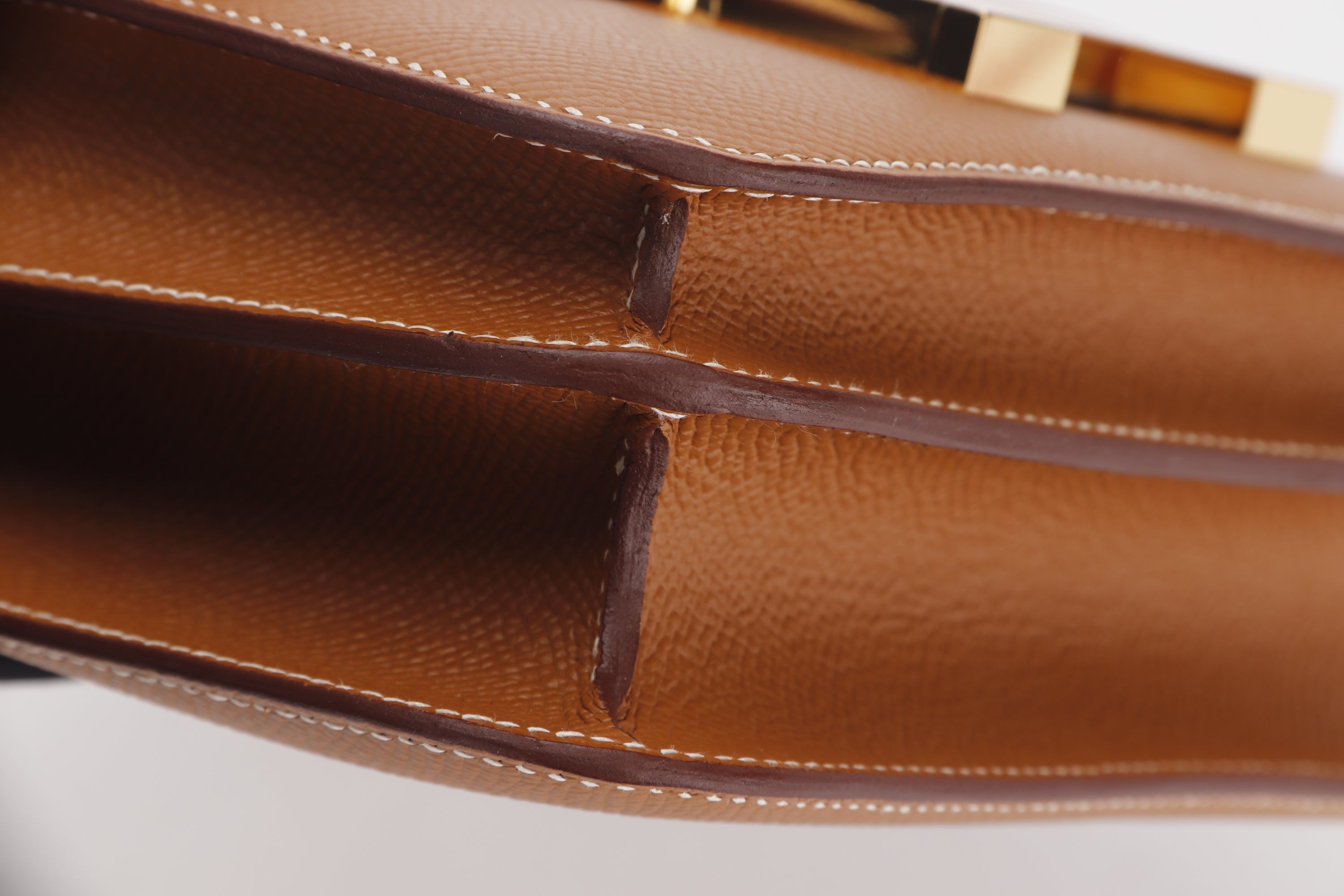 HERMES CONSTANCE 18CM (STAMP U) GOLD COLOR EPSOM LEATHER, GOLD HARDWARE, WITH DUST COVER & BOX