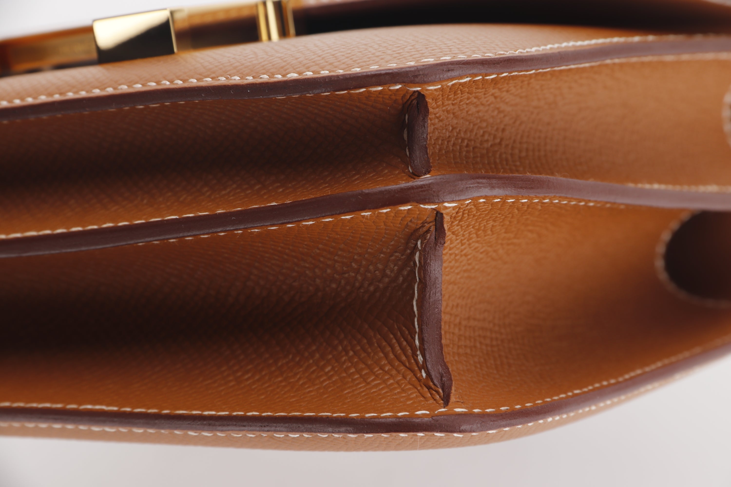 HERMES CONSTANCE 18CM (STAMP U) GOLD COLOR EPSOM LEATHER, GOLD HARDWARE, WITH DUST COVER & BOX