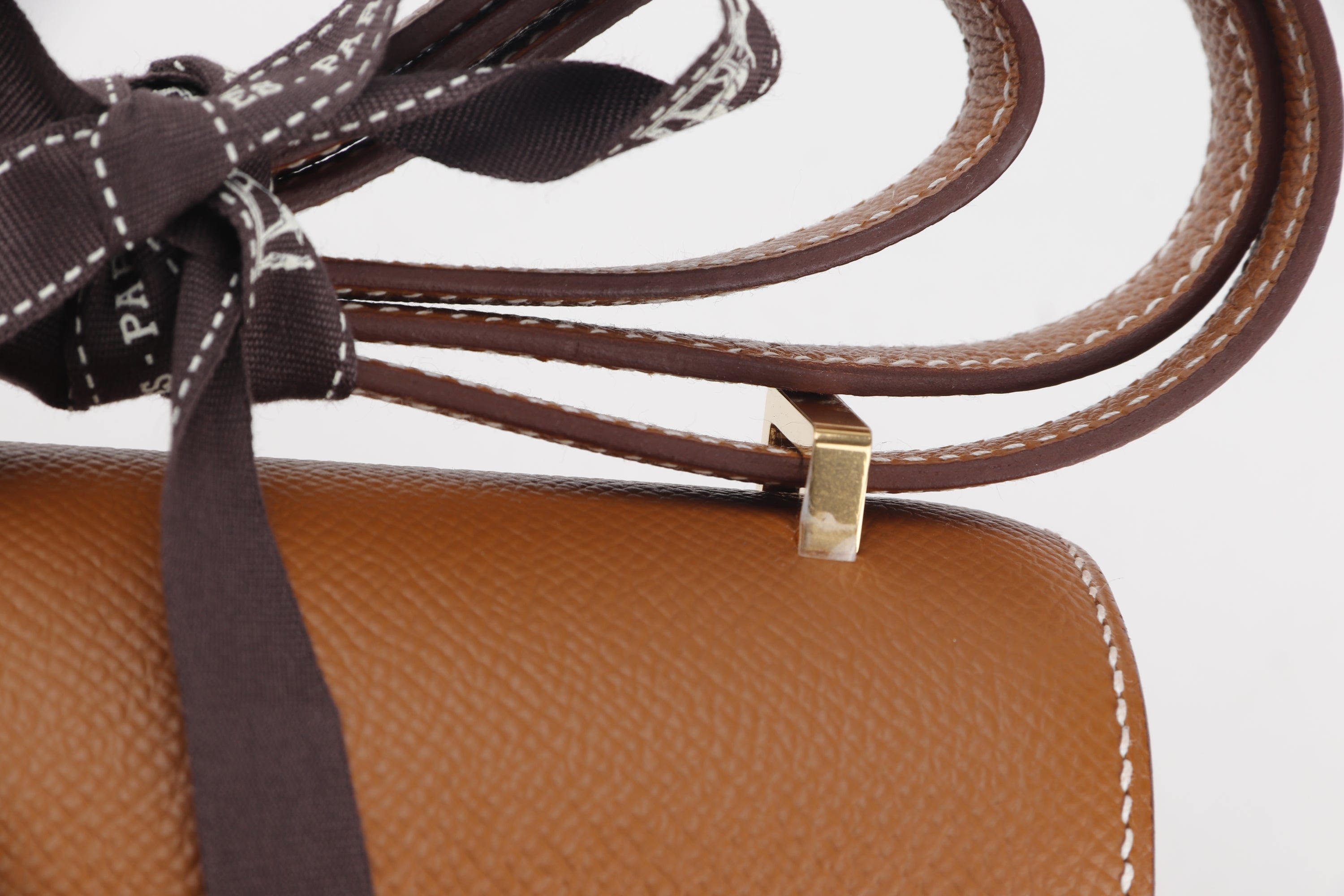 HERMES CONSTANCE 18CM (STAMP U) GOLD COLOR EPSOM LEATHER, GOLD HARDWARE, WITH DUST COVER & BOX