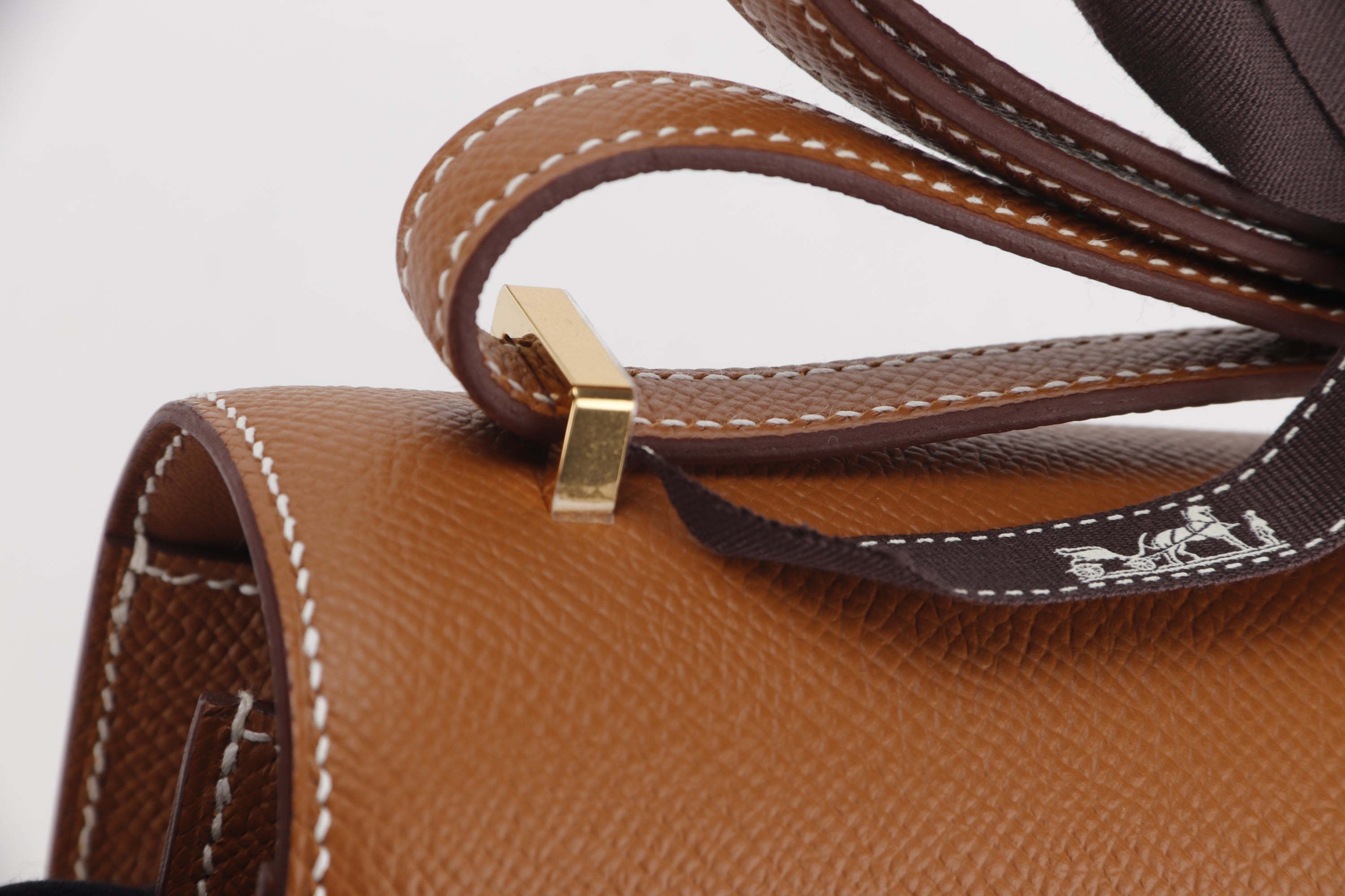 HERMES CONSTANCE 18CM (STAMP U) GOLD COLOR EPSOM LEATHER, GOLD HARDWARE, WITH DUST COVER & BOX