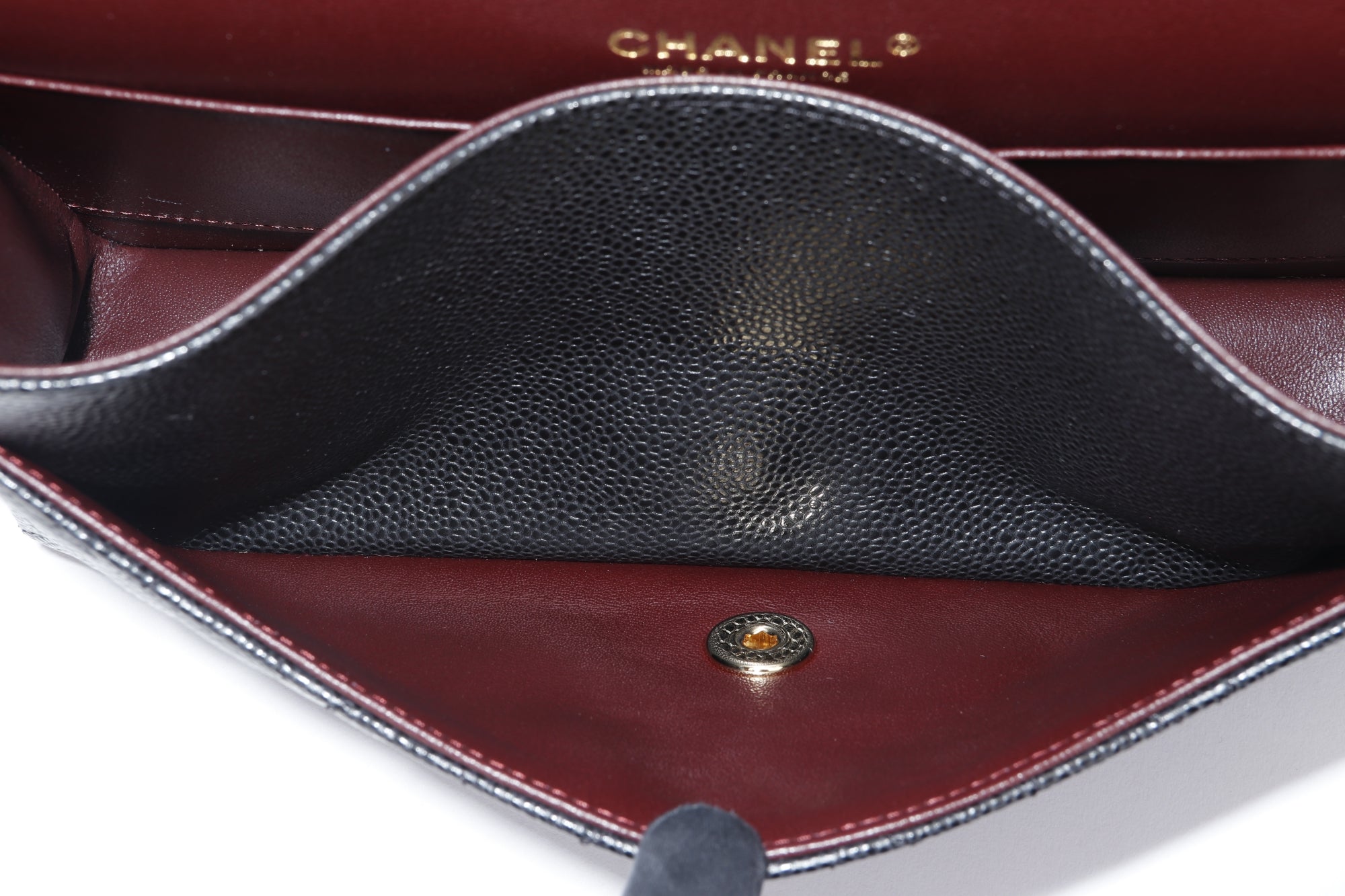 Chanel Classic Flap (KT42xxxx) Medium Size Black Caviar Leather Gold Hardware, with Dust Cover & Box