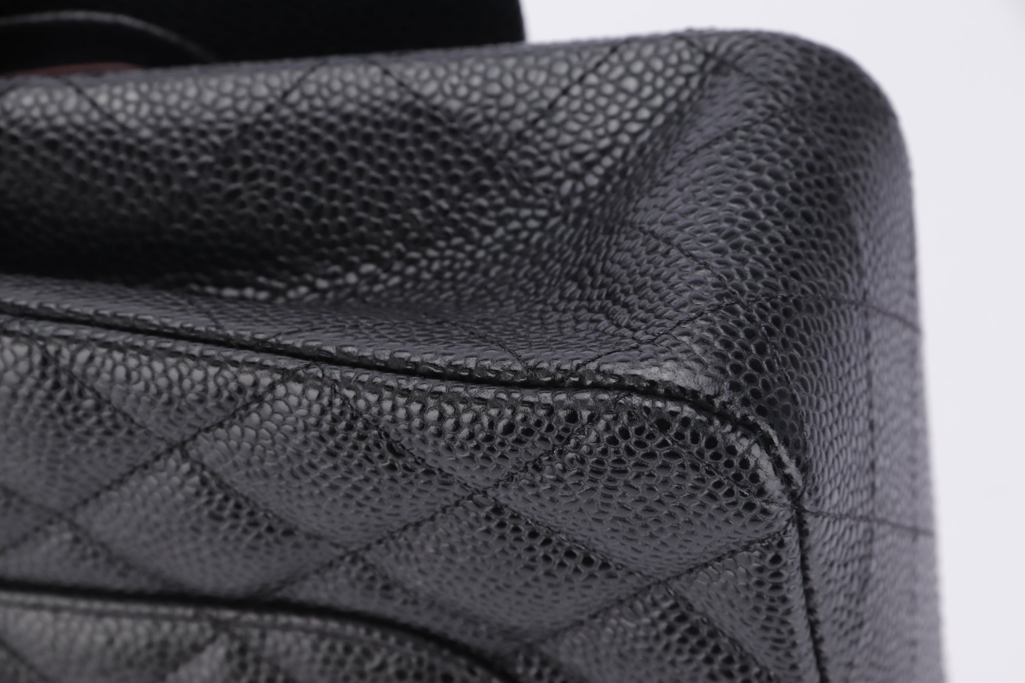 Chanel Classic Flap (KT42xxxx) Medium Size Black Caviar Leather Gold Hardware, with Dust Cover & Box