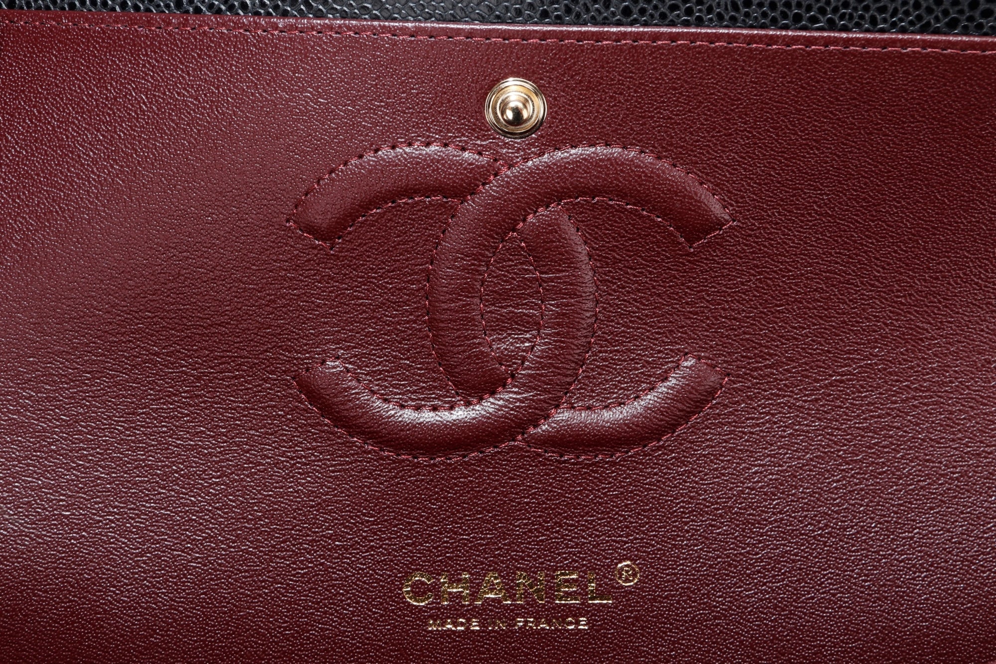 Chanel Classic Flap (KT42xxxx) Medium Size Black Caviar Leather Gold Hardware, with Dust Cover & Box