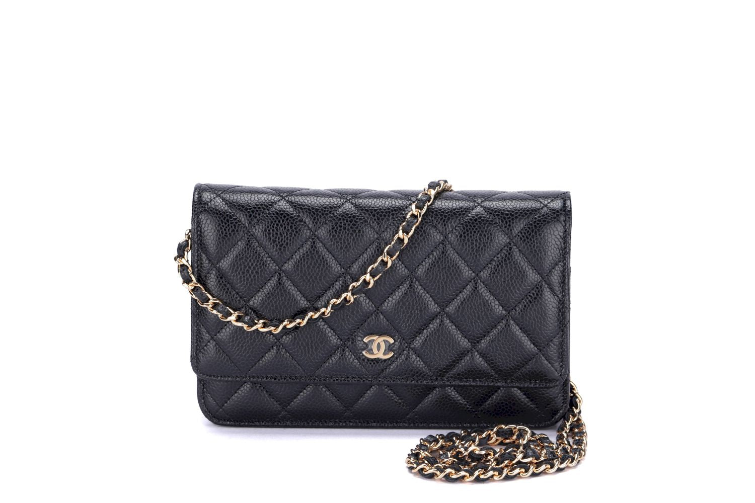 Chanel Classic Wallet On Chain (N24Cxxxx) Black Caviar, Gold Hardware, with Dust Cover & Box