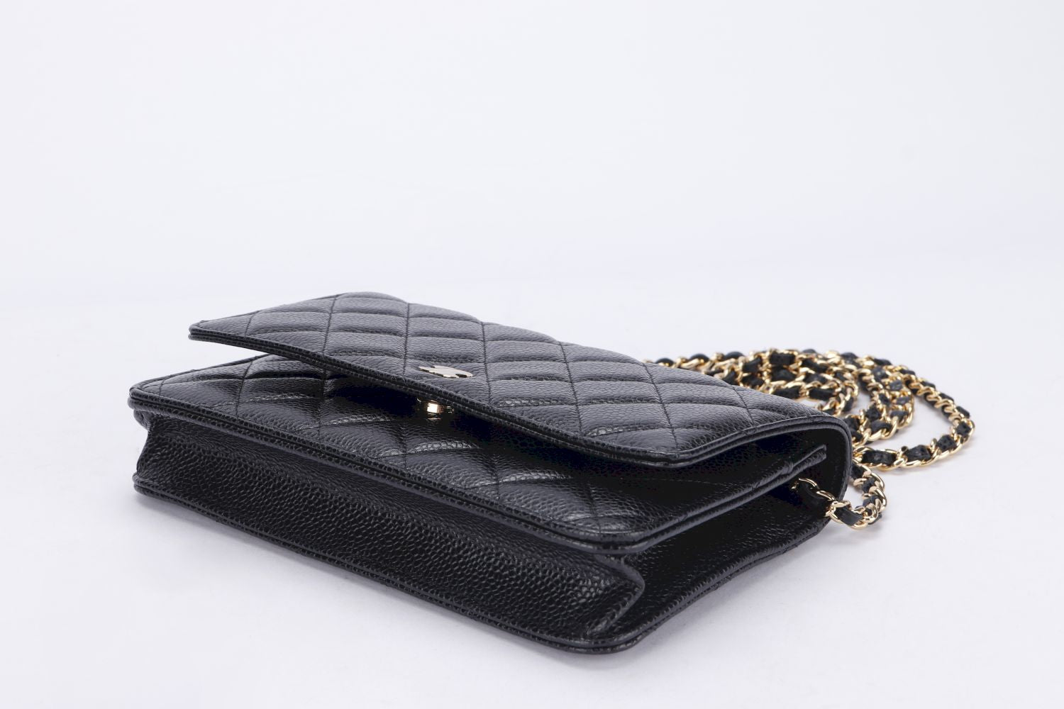 Chanel Classic Wallet On Chain (N24Cxxxx) Black Caviar, Gold Hardware, with Dust Cover & Box