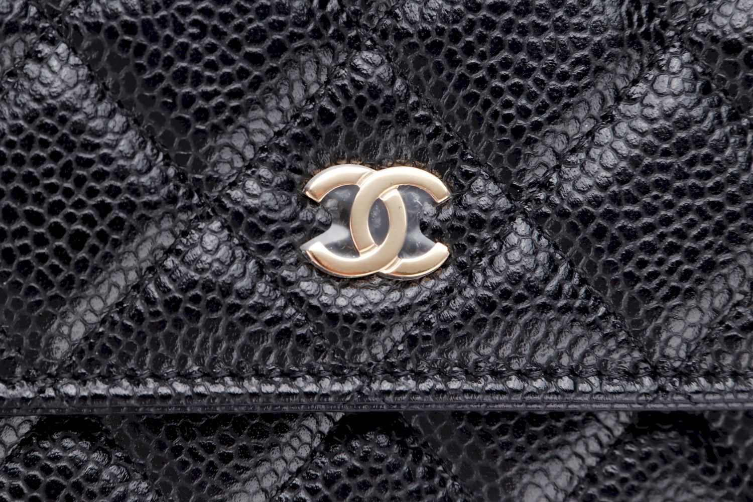 Chanel Classic Wallet On Chain (N24Cxxxx) Black Caviar, Gold Hardware, with Dust Cover & Box