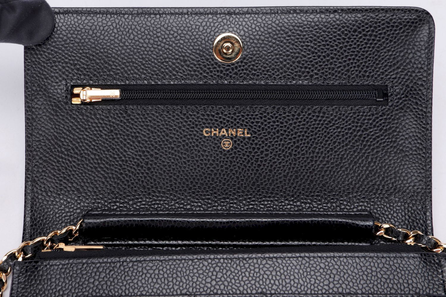 Chanel Classic Wallet On Chain (N24Cxxxx) Black Caviar, Gold Hardware, with Dust Cover & Box