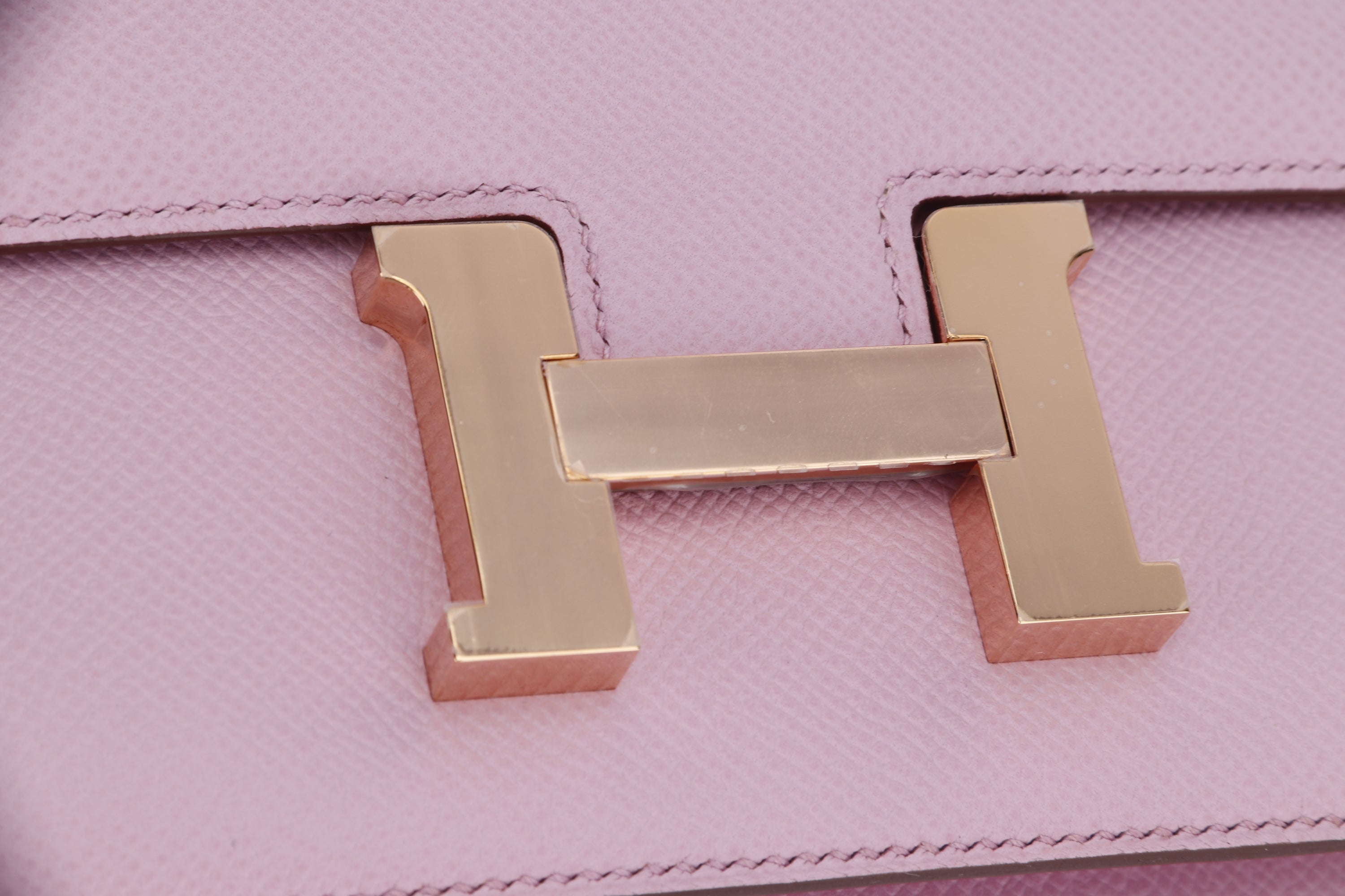 HERMES CONSTANCE 18 (STAMP Z) MAUVE SLYSTRE COLOR EPSOM LEATHER ROSEGOLD HARDWARE, WITH DUST COVER & BOX