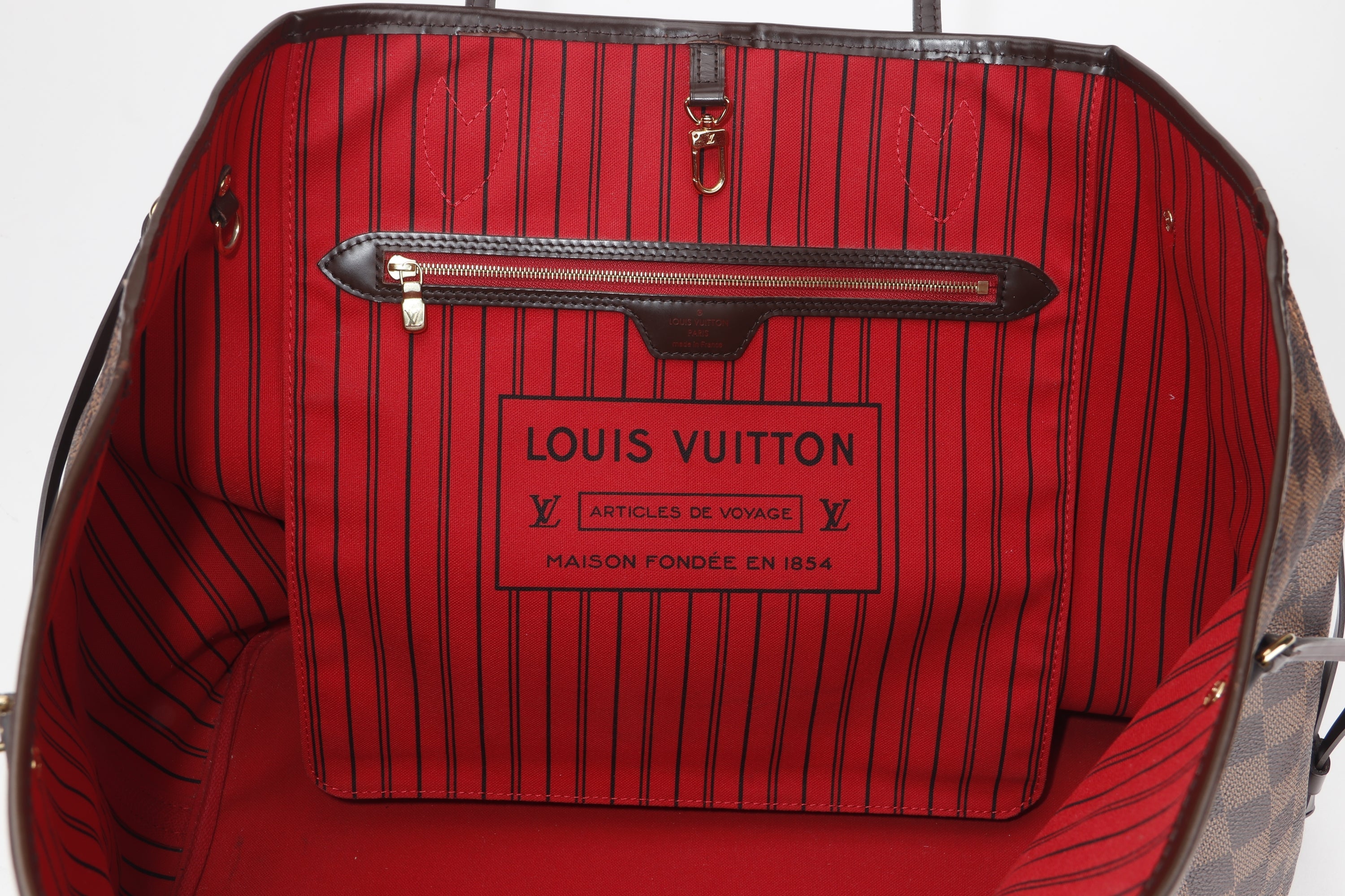 LOUIS VUITTON N41357 NEVERFULL (FL1134) GM SIZE, DAMIER EBENE, WITH POUCH & DUST COVER