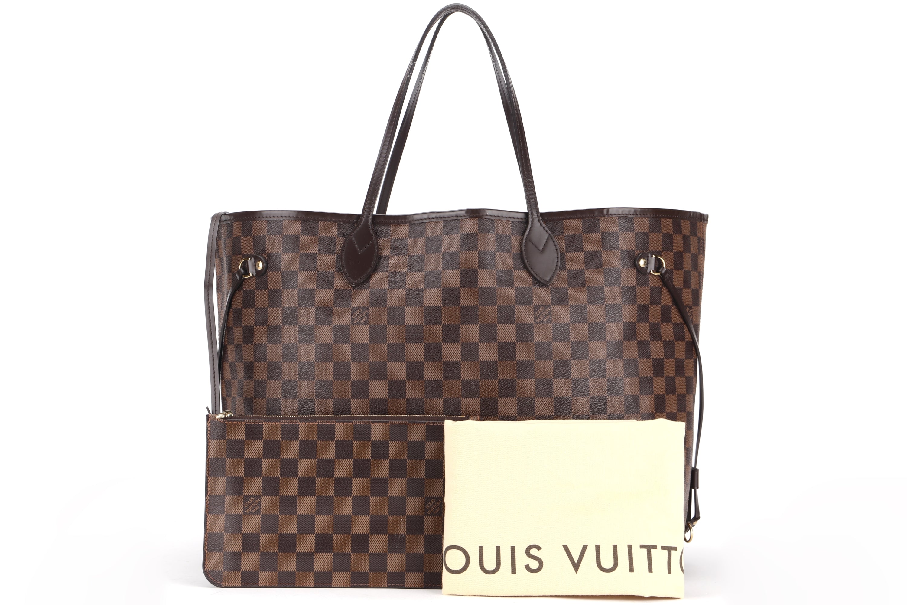 LOUIS VUITTON N41357 NEVERFULL (FL1134) GM SIZE, DAMIER EBENE, WITH POUCH & DUST COVER