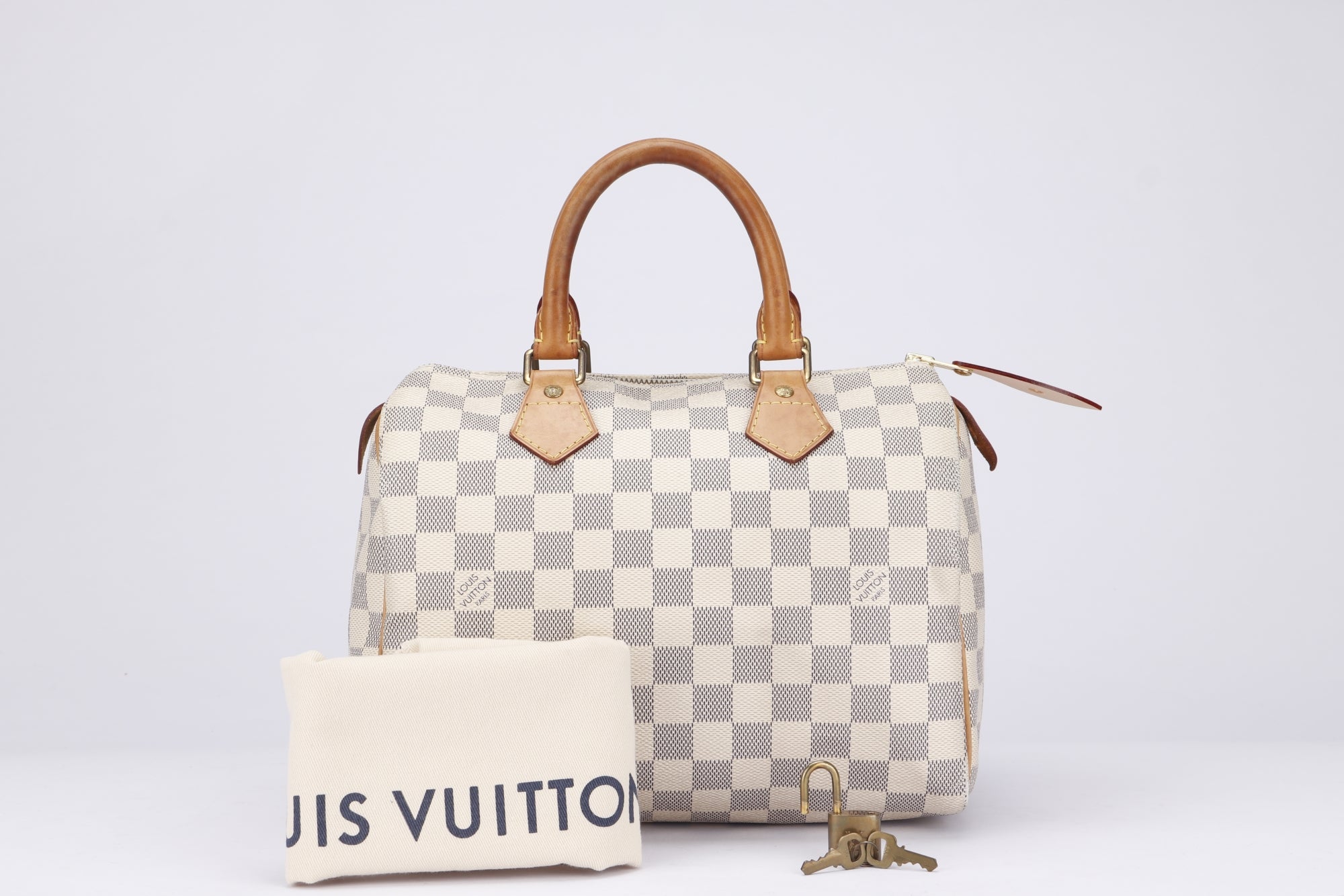 Louis Vuitton Speedy 25 (N41534) (MB1143) Damier Azur Canvas, with Keys, Lock & Dust Cover