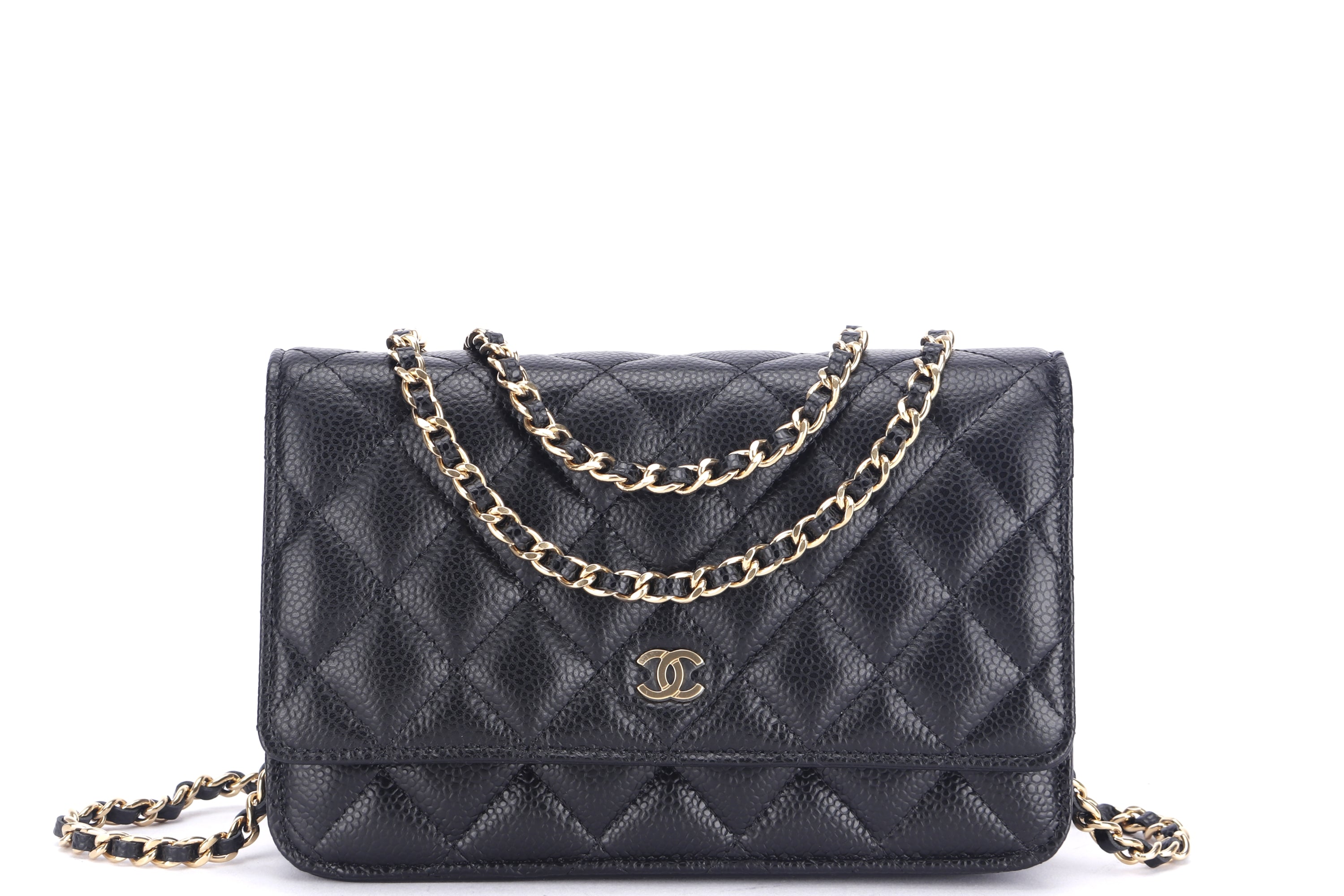 CHANEL CLASSIC WOC (H1GAxxxx) BLACK CAVIAR GOLD HARDWARE, WITH DUST COVER & BOX